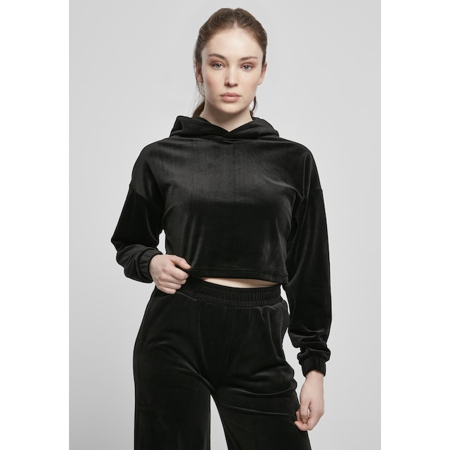 URBAN CLASSICS Kapuzenpullover »Damen Ladies Cropped Velvet Oversized  Hoody«, (1 tlg.) für bestellen | BAUR