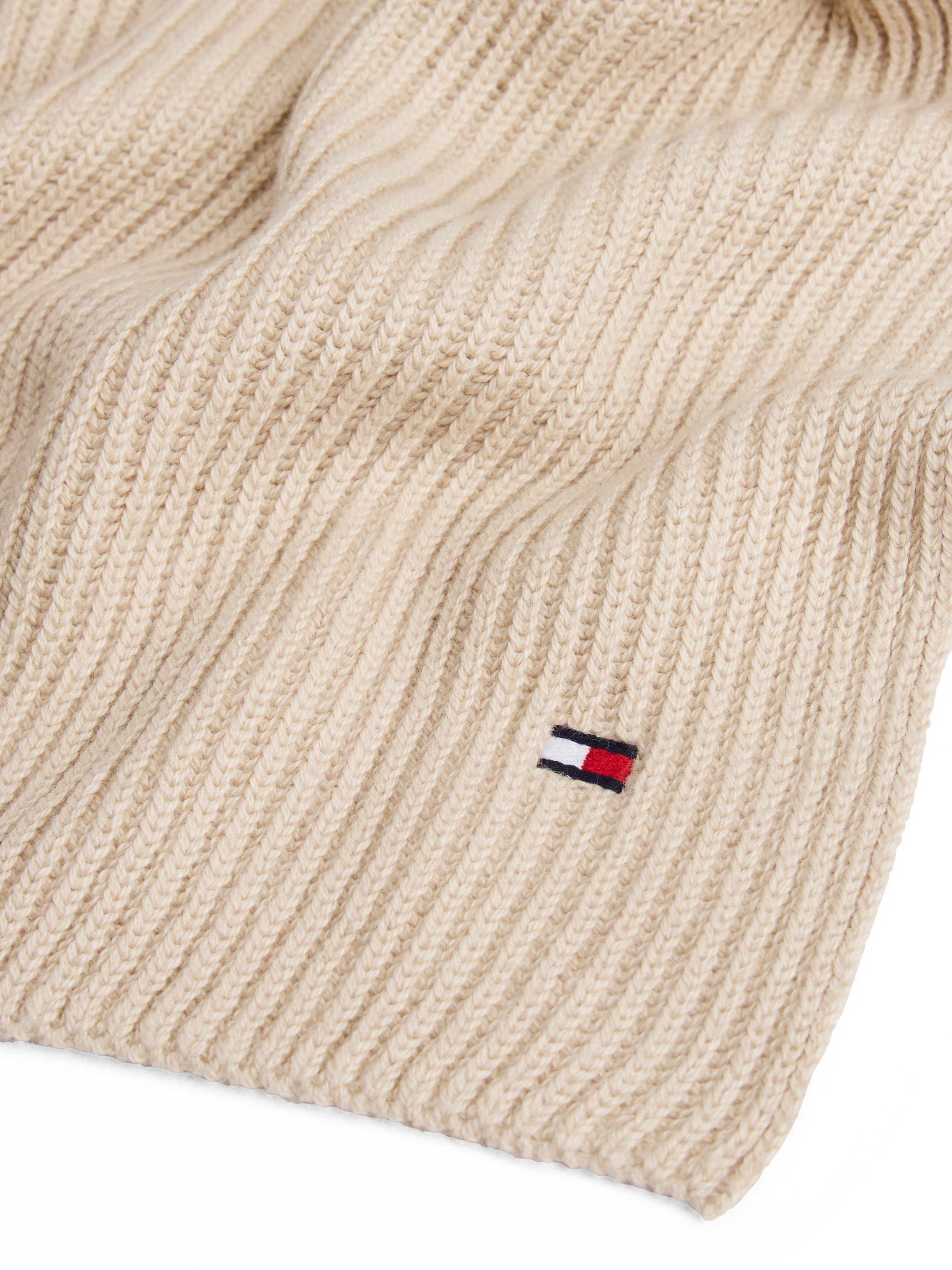 Tommy Hilfiger Strickschal »TH FLAG PIMA COTTON CASH SCARF«, mit Logostickerei