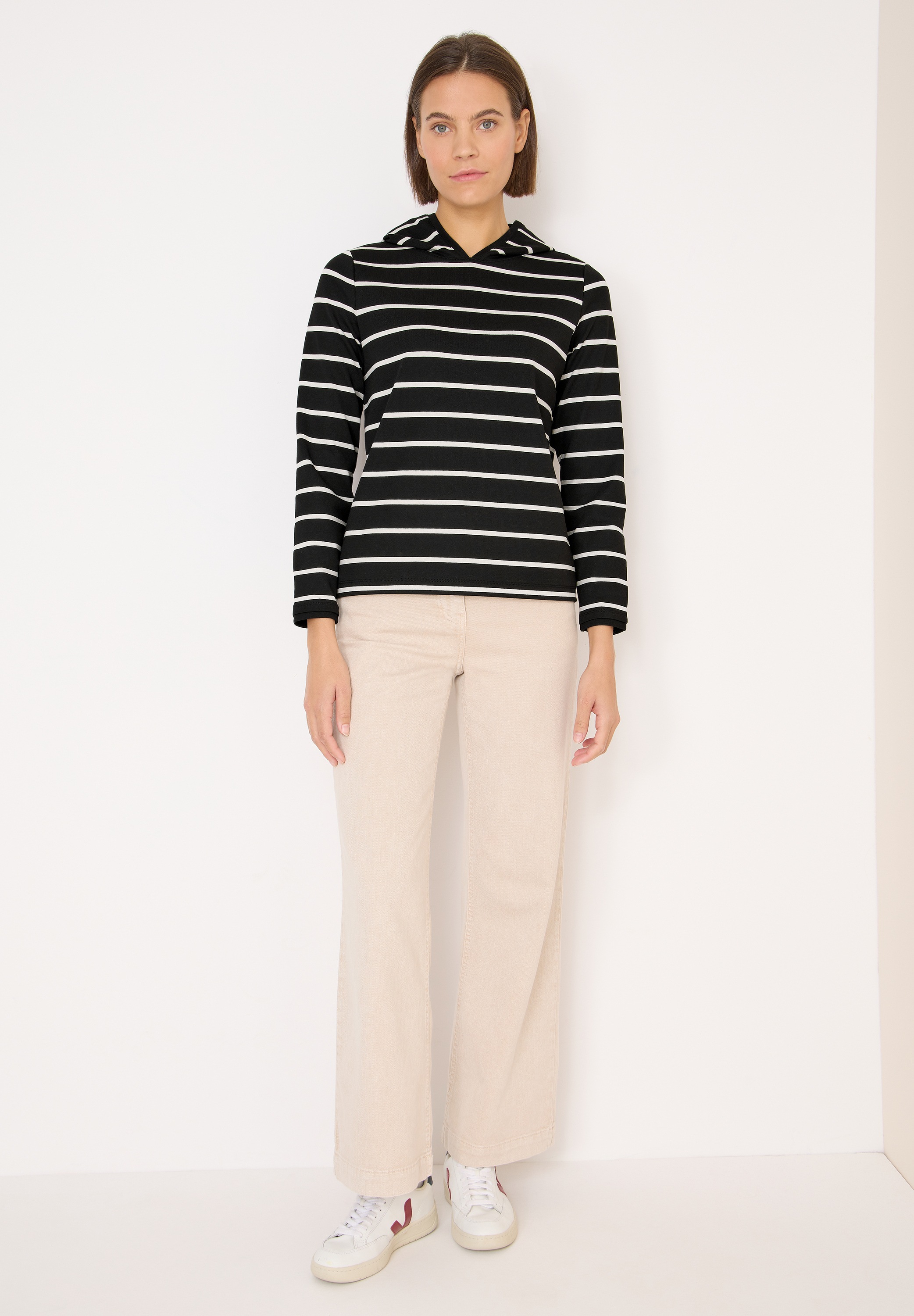 Cecil Kapuzenshirt aus softem Materialmix