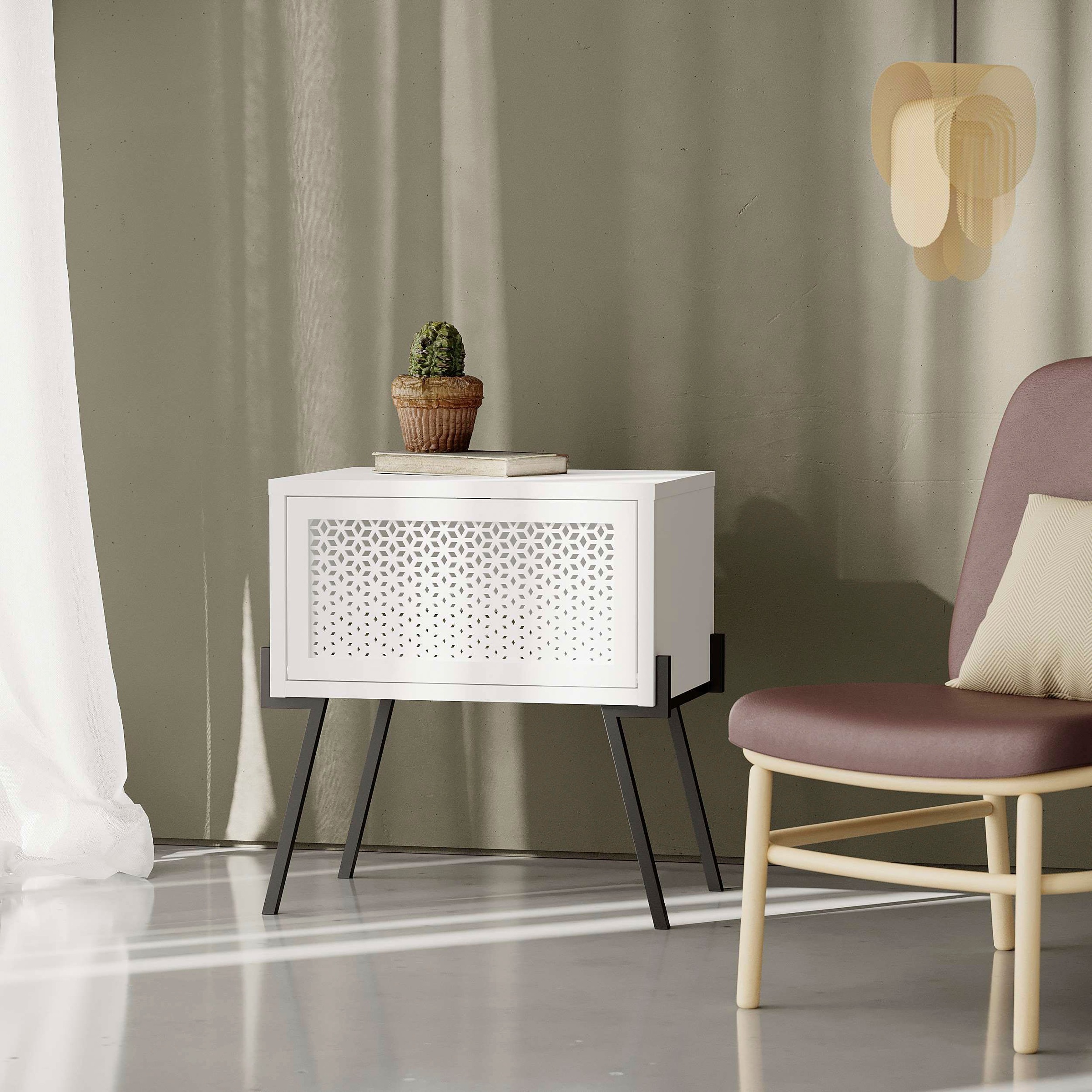 Decortie Nachttisch »NAIVE NACHTTISCH«, (Packung, 1 St.), Leichte Montage, Lagerung, Platzsparend