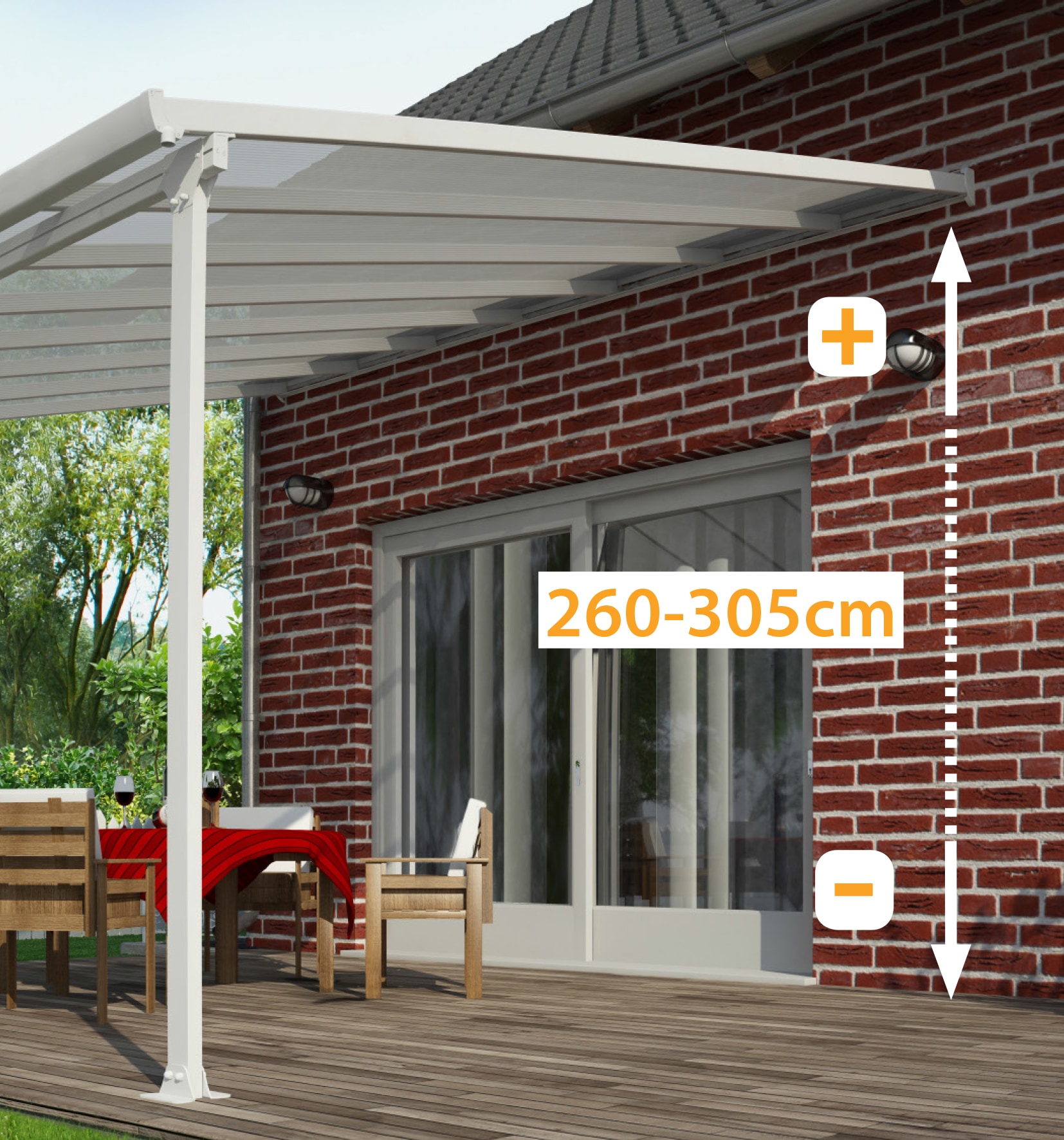 Palram - Canopia Terrassendach »Feria Alu Terrassenüberdachung«, einfache DIY Montage