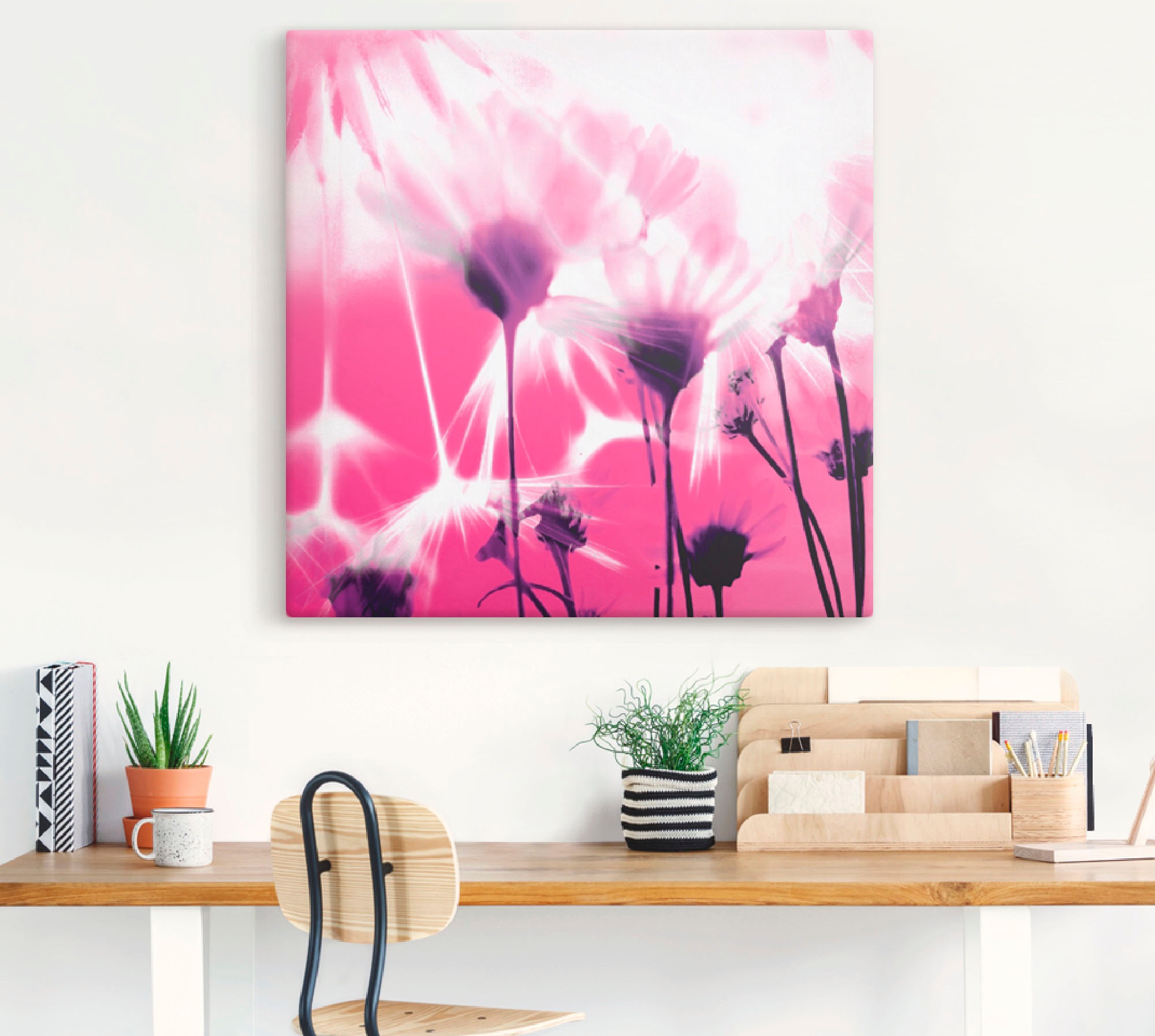 Artland Leinwandbild »Pusteblume abstrakt«, Blumen, (1 St.), auf Keilrahmen gespannt