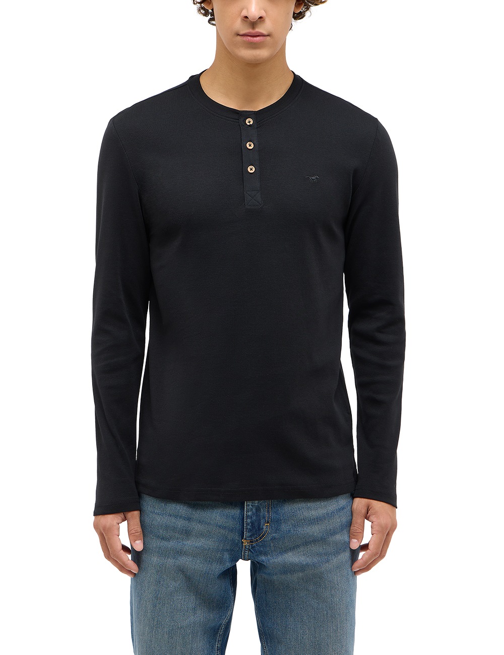 Mustang Arminto Men Henley Shirt Black XL