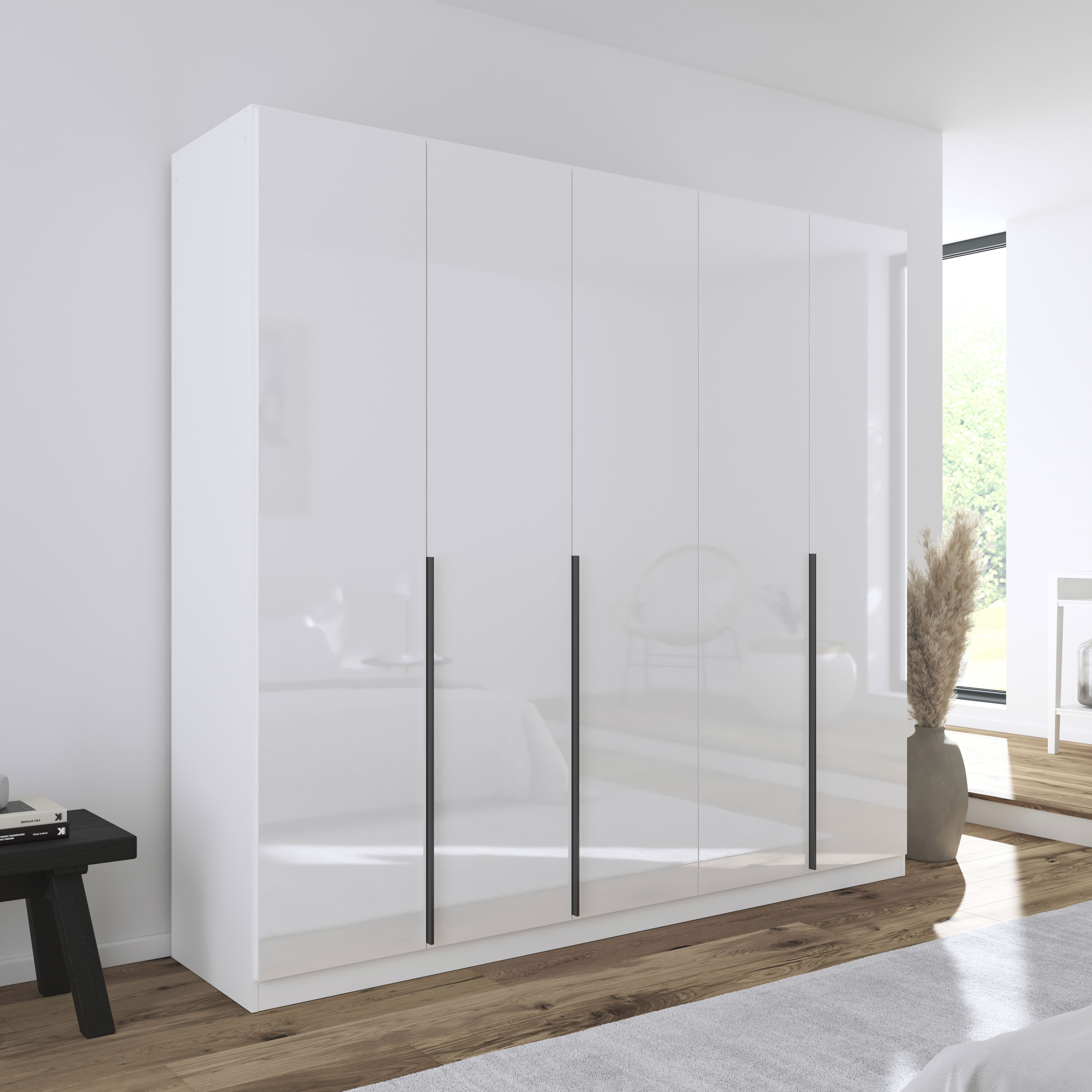 Thumbnail - rauch Drehtürenschrank "Kleiderschrank Schrank Garderobe AGORDO TOPSELLER Schlafzimmer" in zwei Griff-Farben, Breiten 91...