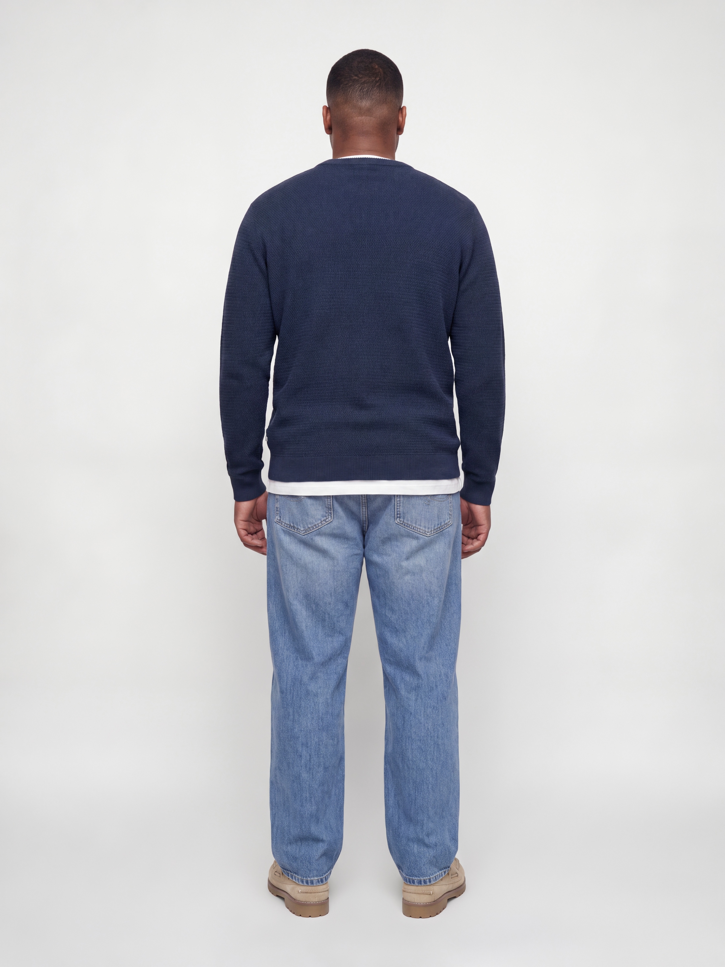 Jack & Jones PlusSize Rundhalspullover »JJERYDER KNIT CREW NECK SN PLS« Baumwolle, normal geschnitten