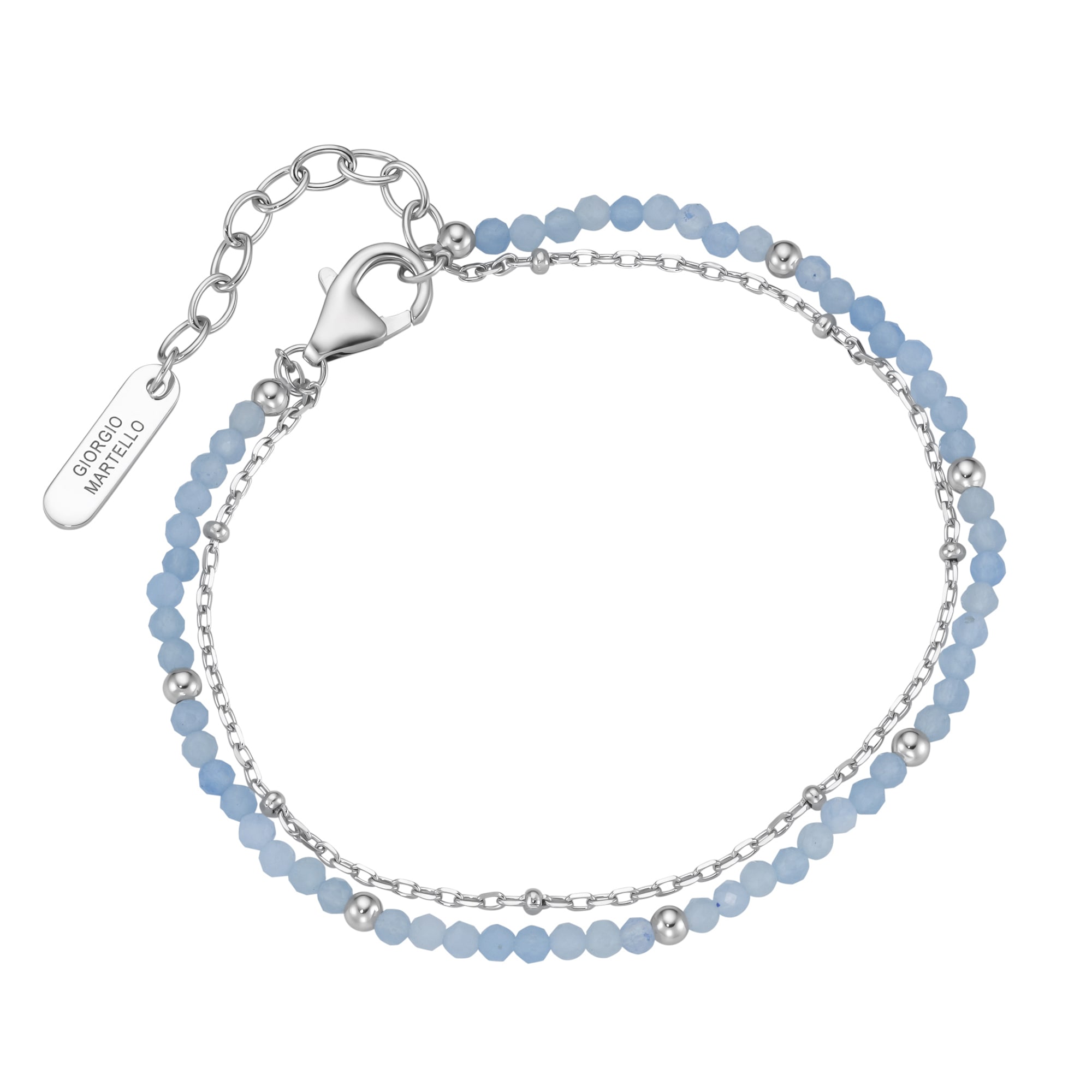 GIORGIO MARTELLO MILANO Armband »mit hellblauen Apatit-Kugeln, Silber 925«