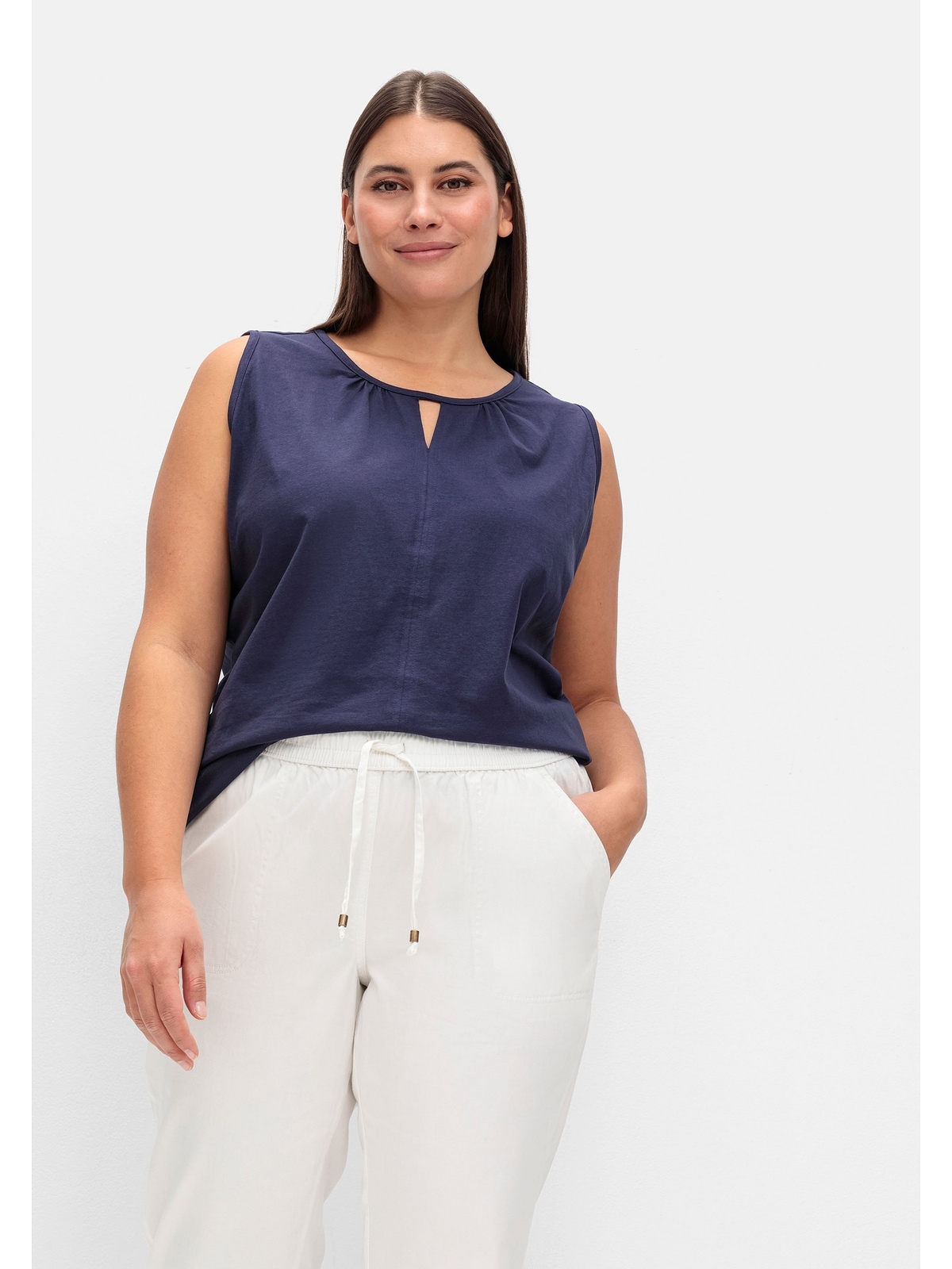 Sheego Schlupfjeans »Große Größen«, mit gesmoktem Rundum-Dehnbund