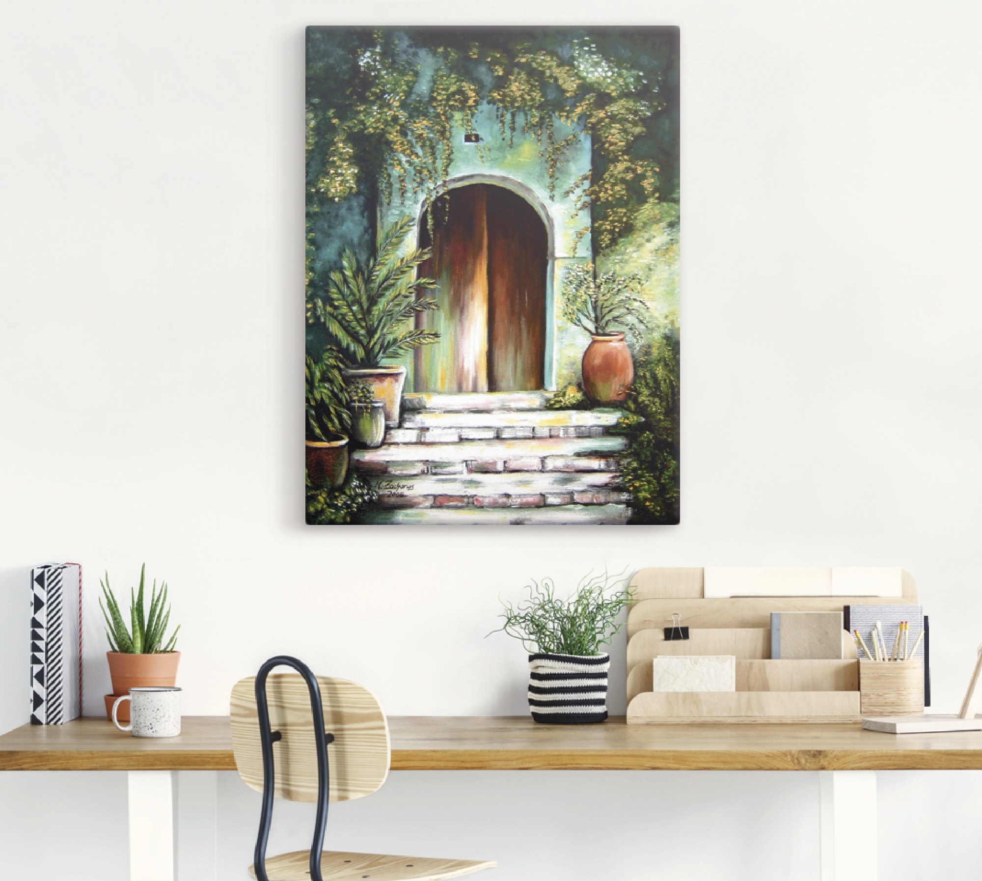 Artland Wandbild "Mediterranes Gartenparadies", Fenster & Türen, (1 St.), a günstig online kaufen