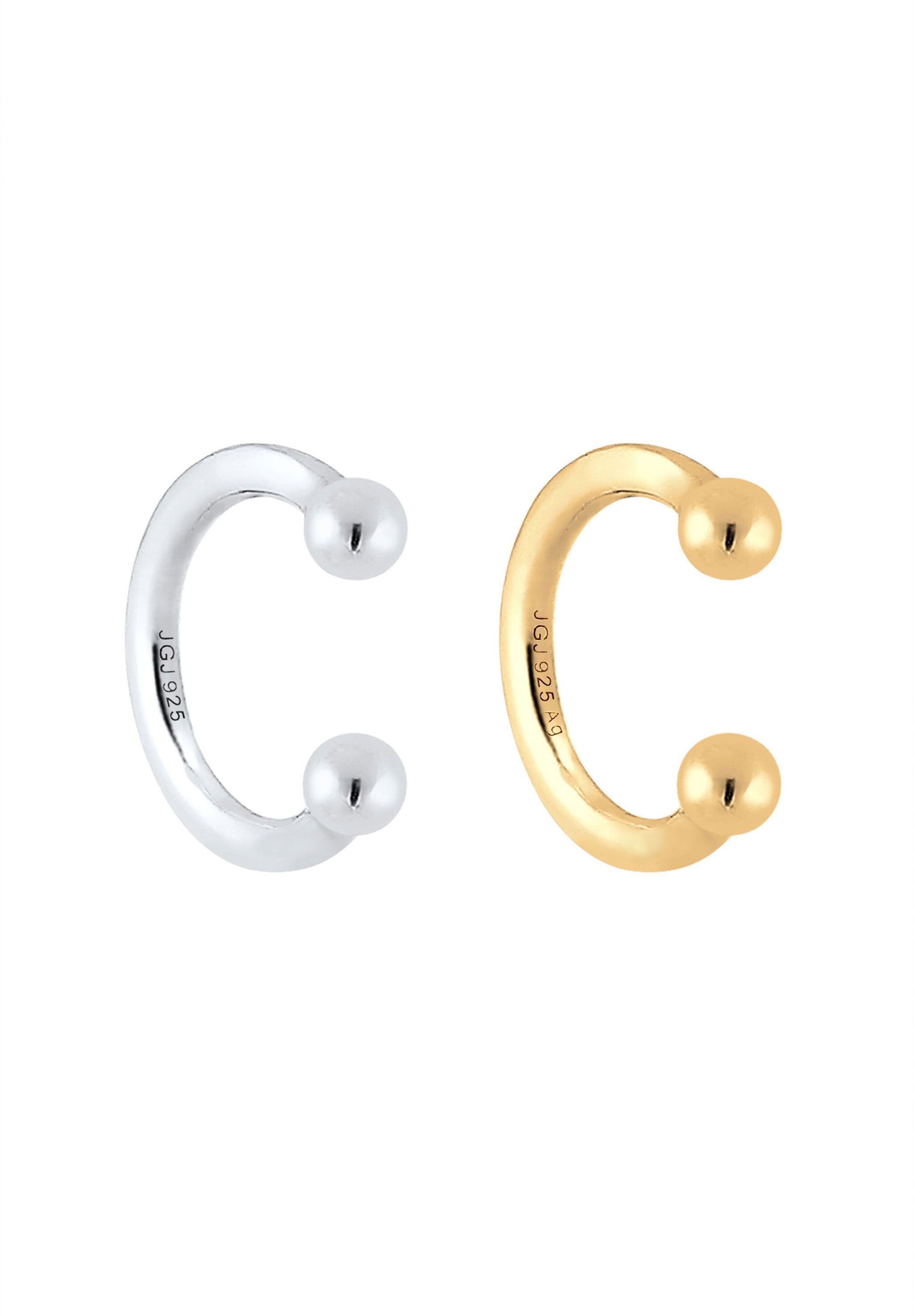 Elli Paar Ohrhaken »Earcuff Set Bicolor 925 Sterling Silber vergoldet«