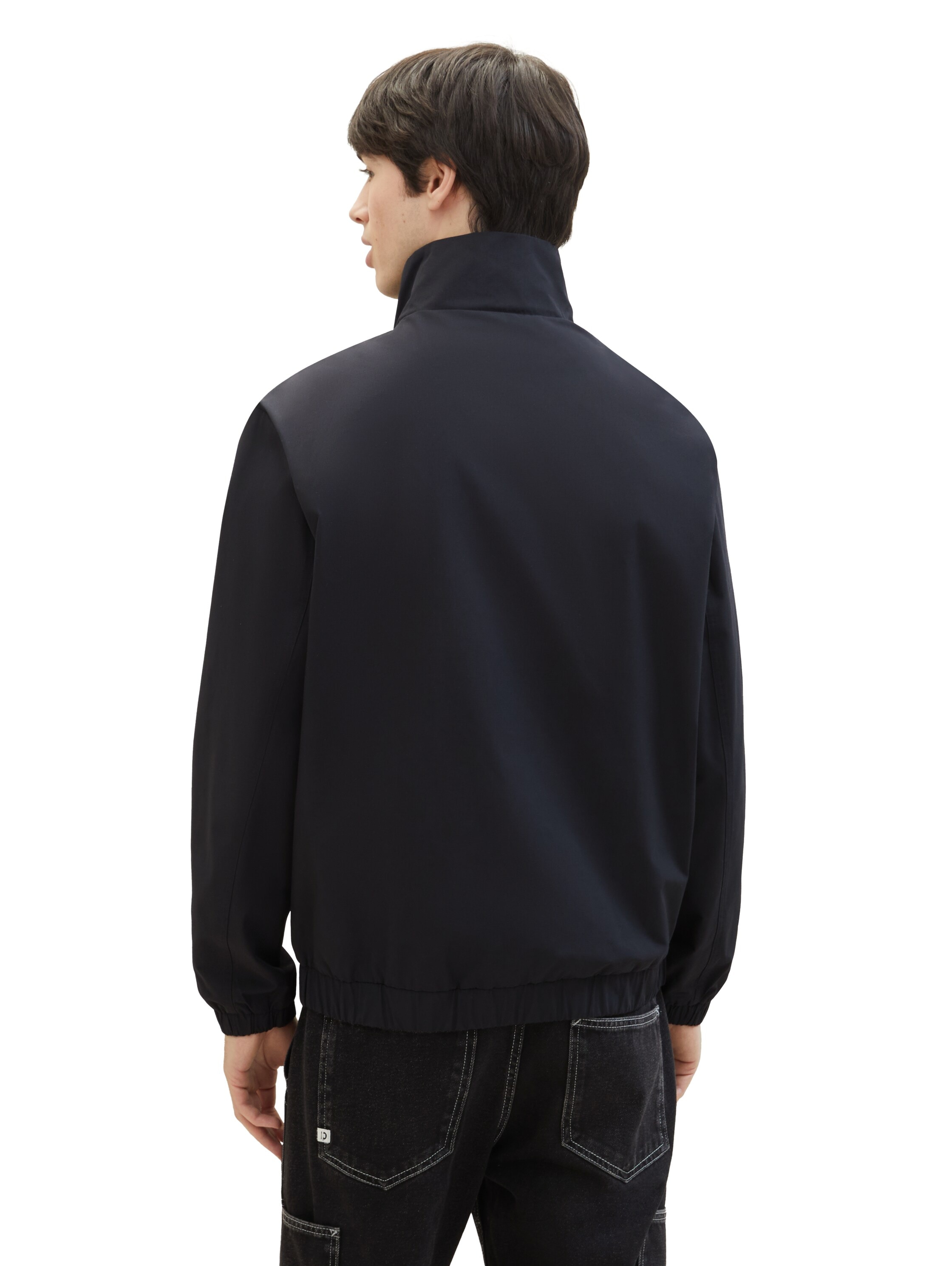 TOM TAILOR Denim Funktionsjacke, ohne Kapuze, mit Stehkragen und Reißverschluss