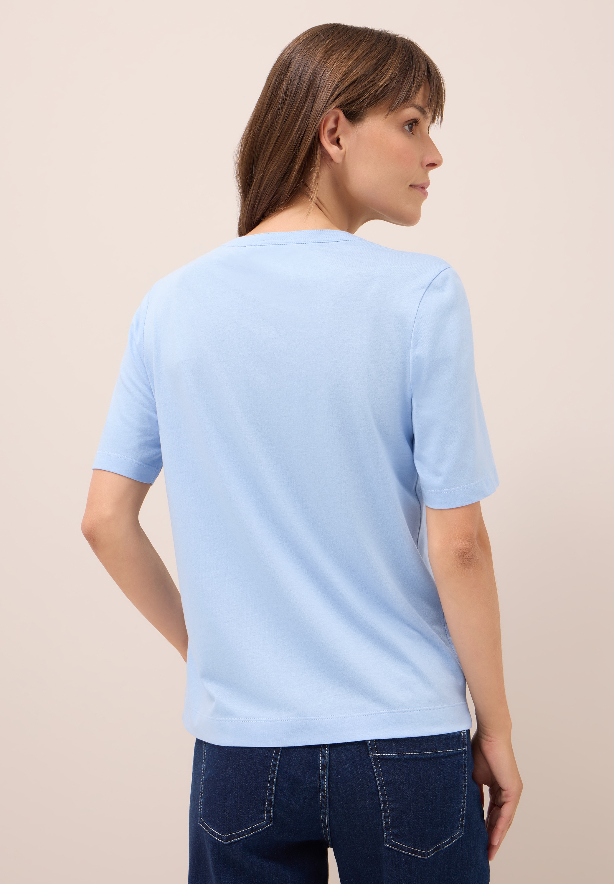 STREET ONE T-Shirt, aus Baumwolle mit Stretchante