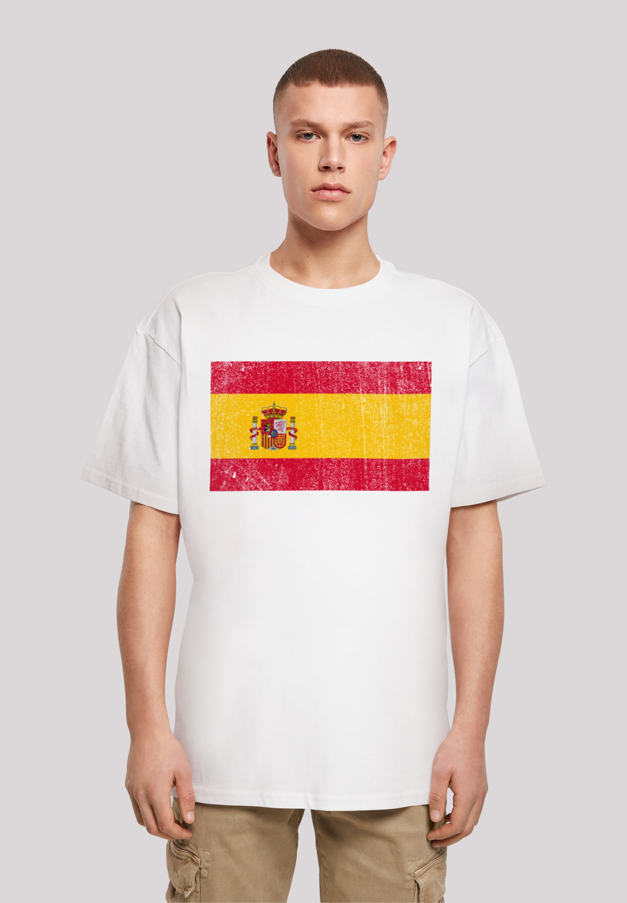 F4NT4STIC T-Shirt "Spain Spanien Flagge distressed", Print