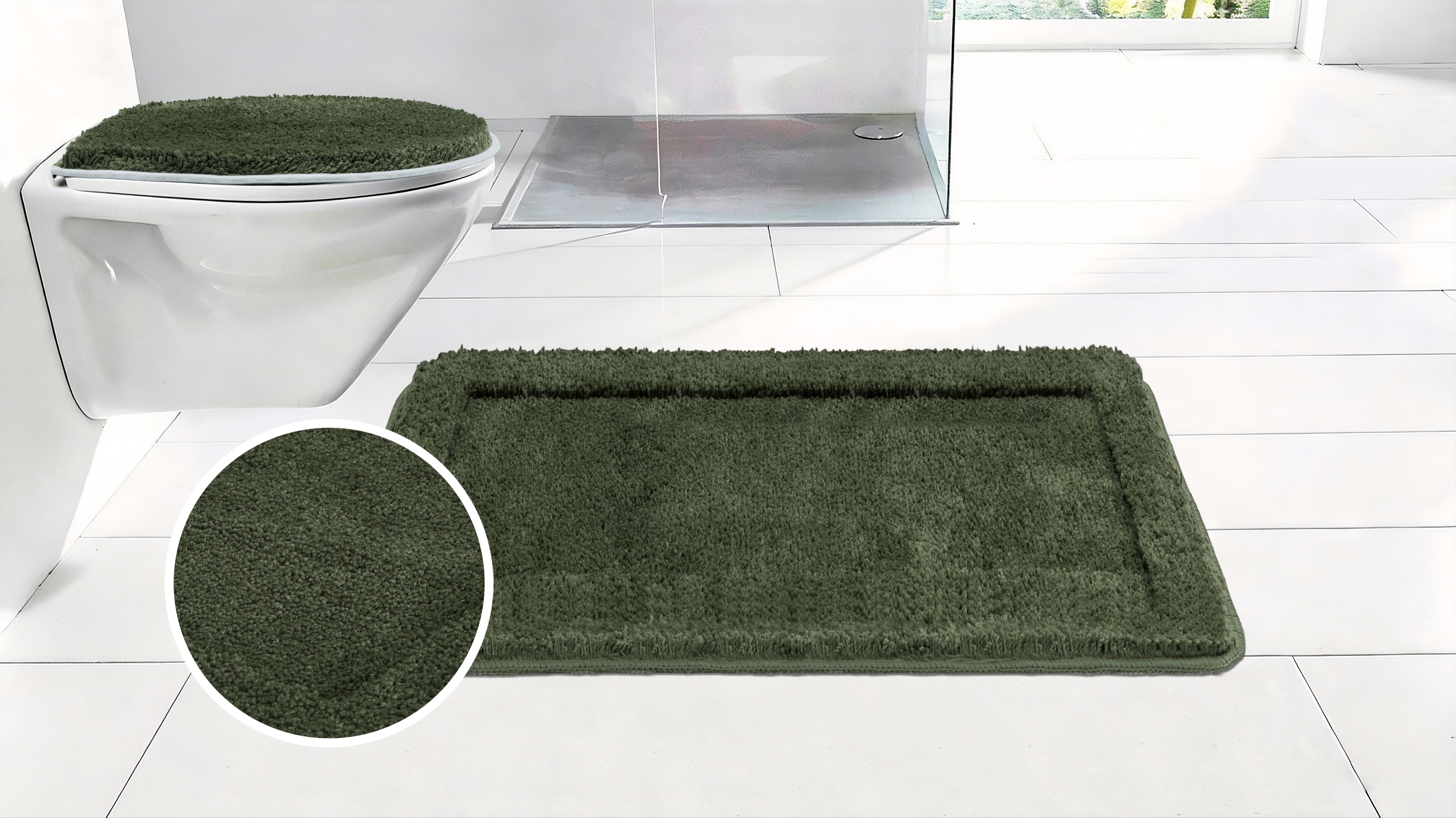 OTTO home Badematte "Sanremo mit Rahmen, Badvorleger, Badezimmer, sehr weich, Hoch-Tief" Höhe 25 mm rutschhemmend beschichtet fußbodenheizungsgeeignet schnell trocknend Badteppich, unifarben, rechteckig und als 3-tlg. Set erhältlich