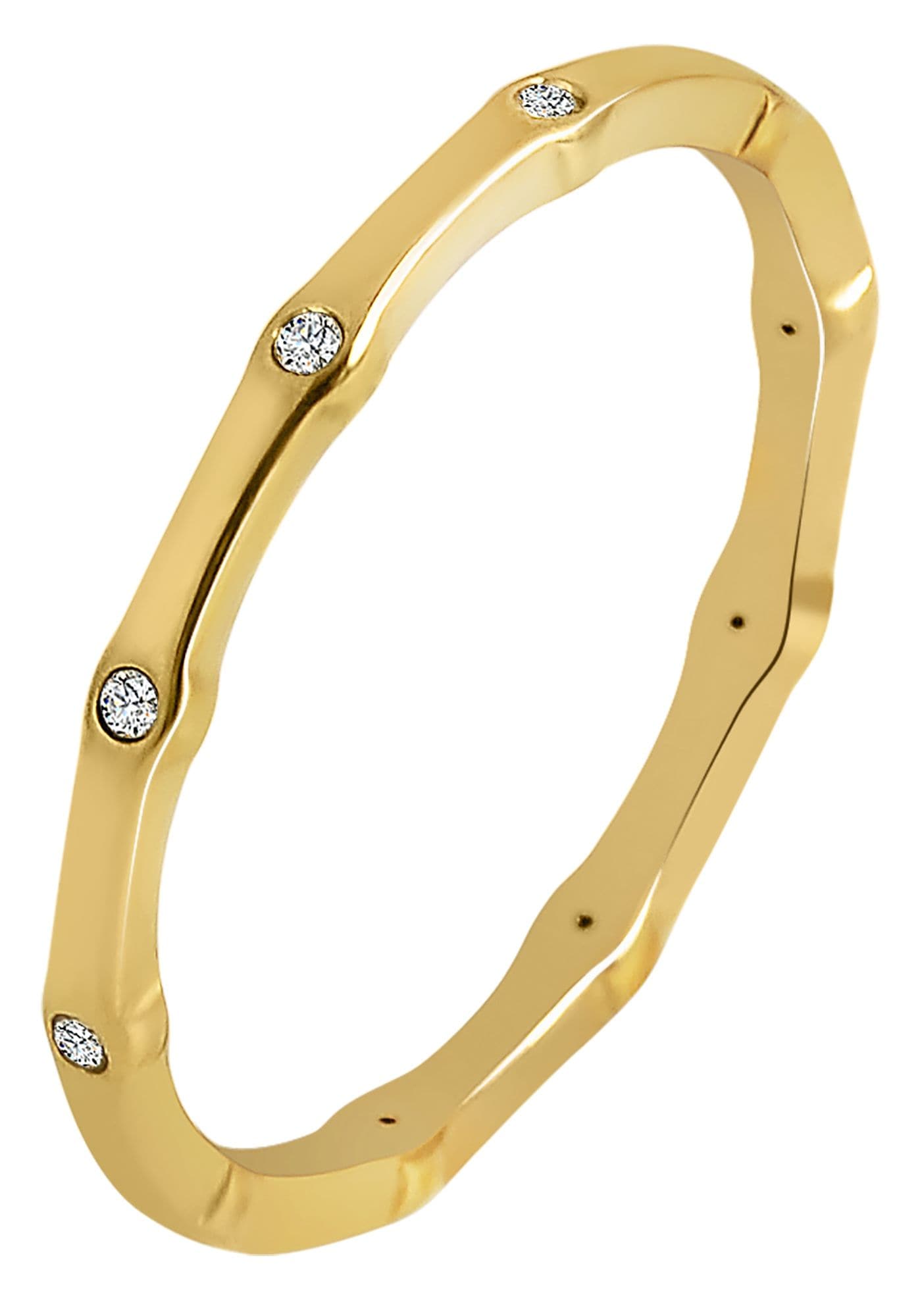 Fingerring ADELIA´S "Damen Ring aus Edelstahl mit Strass Steinchen" Gr. 58, gold, Fingerringe, Damen, 58, Edelstahl, Fingerring 3