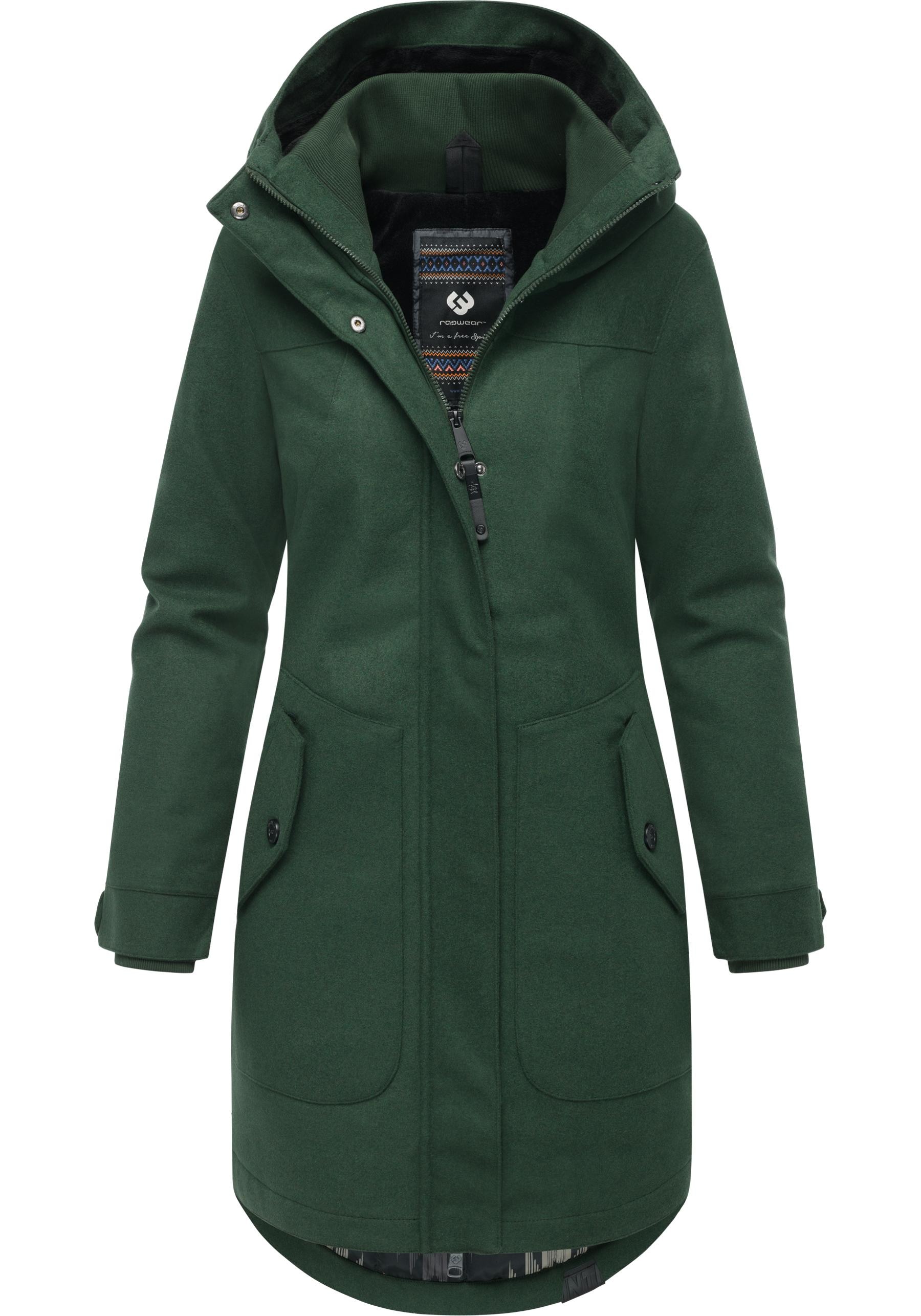 Ragwear Wintermantel "Jannisa Coat" Klassischer Damen Kurzmantel mit Kapuze günstig online kaufen