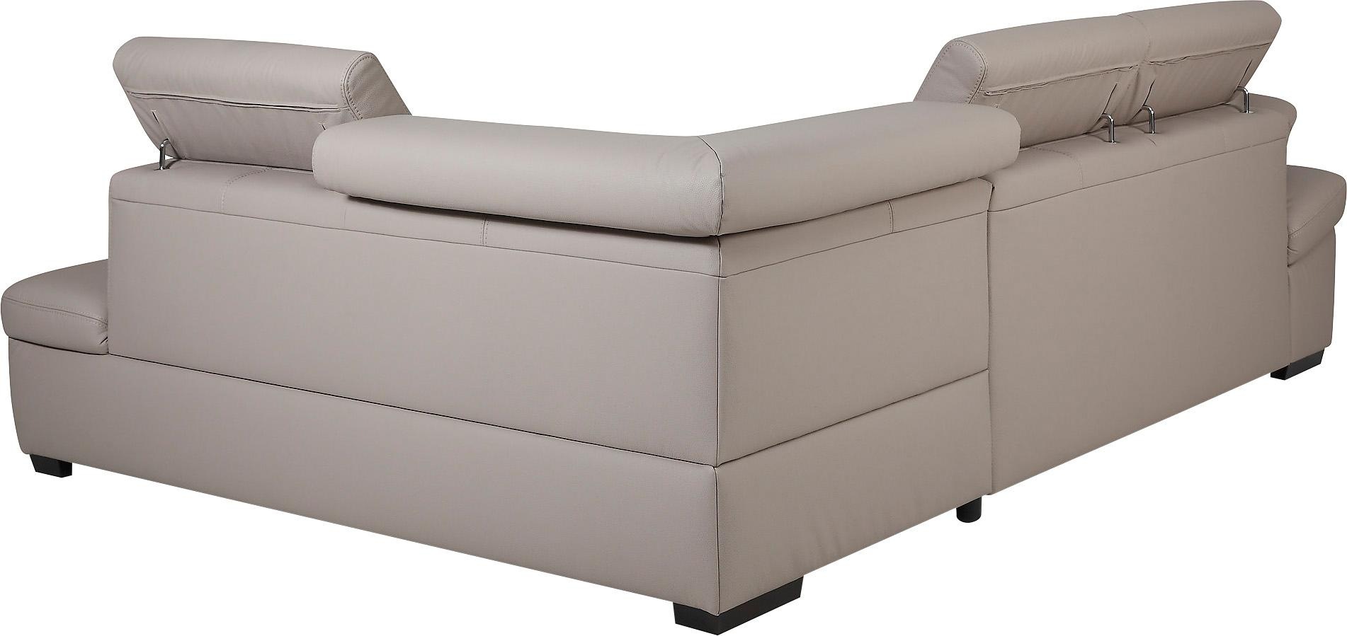 exxpo - sofa fashion Ecksofa »Salerno, klassisch modernes Funktionssofa, hoher Sitzkomfort, L-Form«, inkl. Kopf- und Armteilverstellung, wahlweise mit Bettfunktion