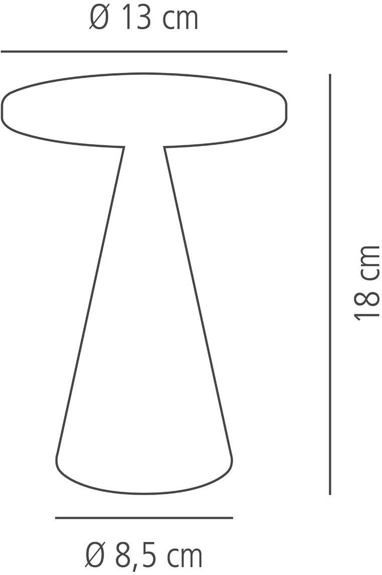 APS LED Tischleuchte »Akku-Tischleuchte "CONE", Höhe 18 cm«, 1 flammig, Leuchtmittel LED-Modul | LED fest integriert, inkl. Ladestation, USB-Ladekabel und Fernbedienung