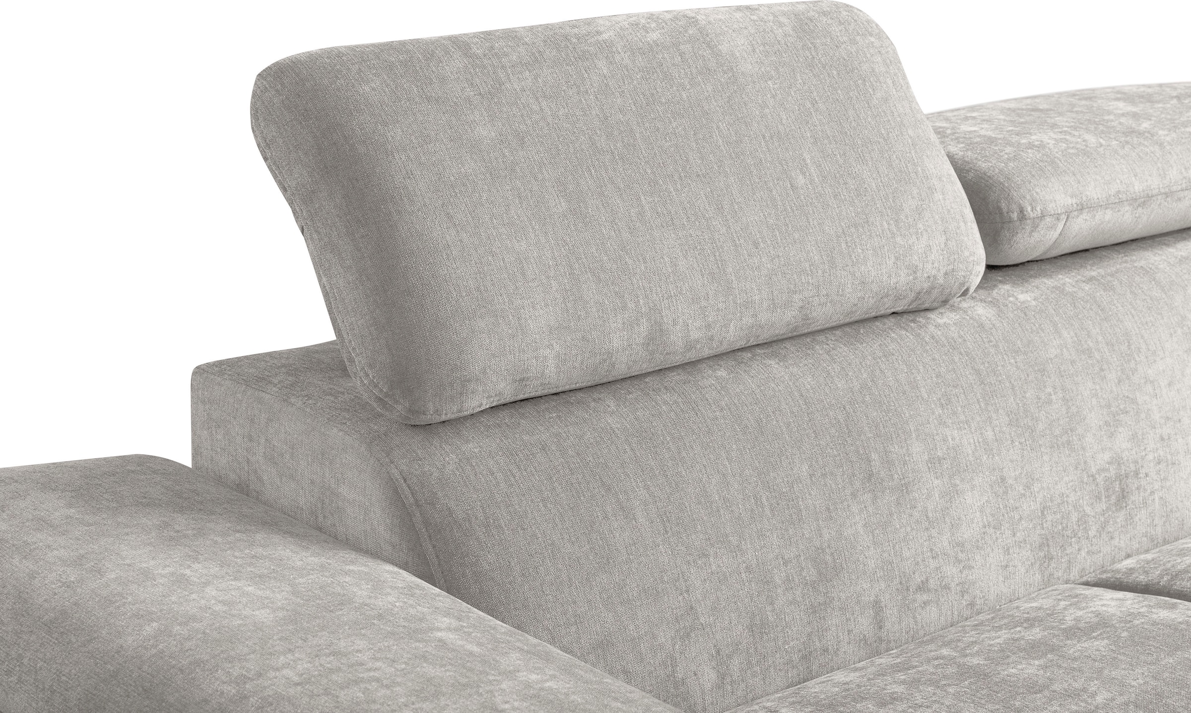 WERK2 Ecksofa »Cosmo inkl. Bett & Bettkasten & Kopfteilverstellung, bequem« Chenille, L-Form, XXL, Schlaffunktion, Bettkasten