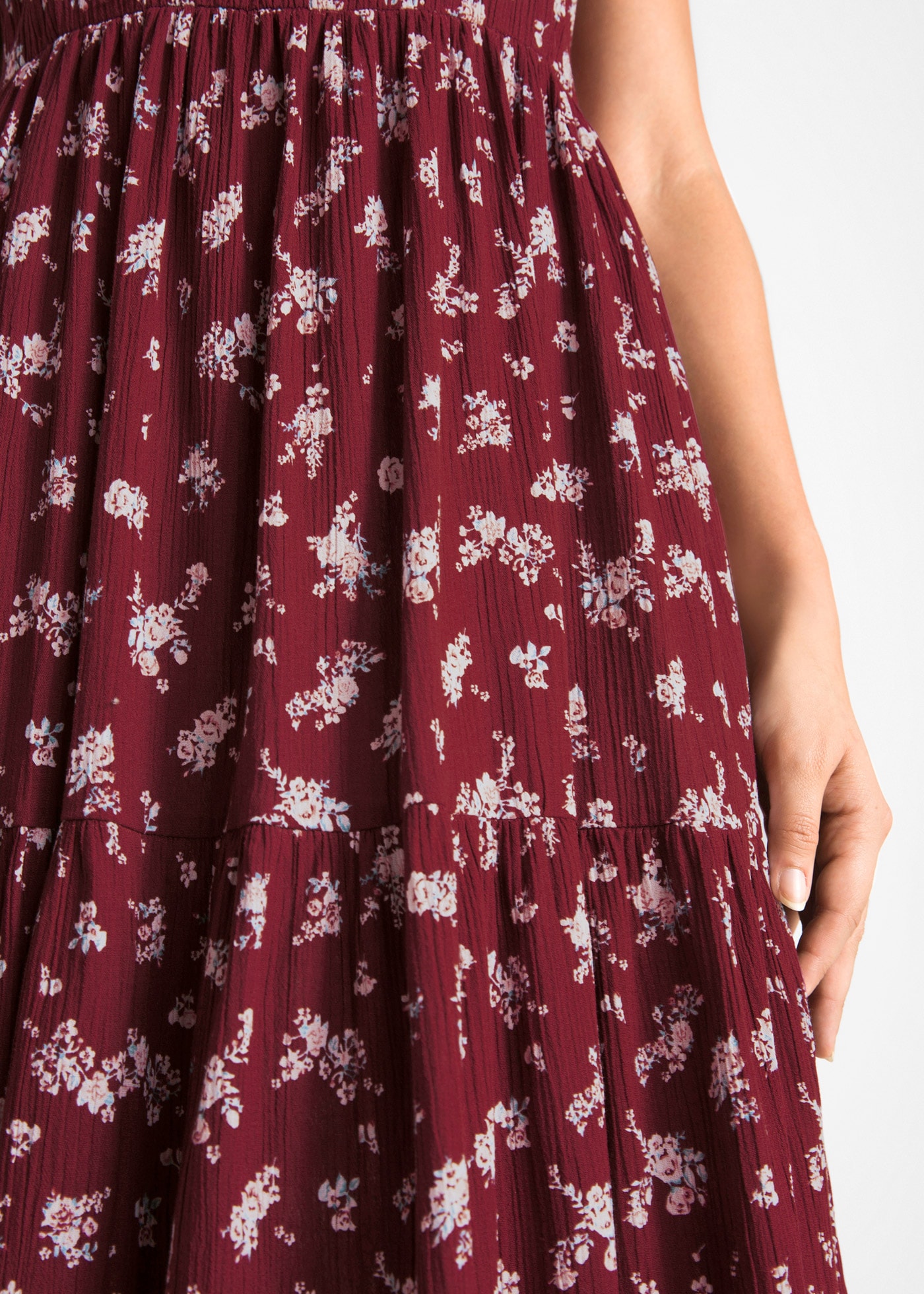 bonprix Maxikleid aus reiner Baumwolle, Loose Fit, Kurzarm-Design, mit Allover-Muster