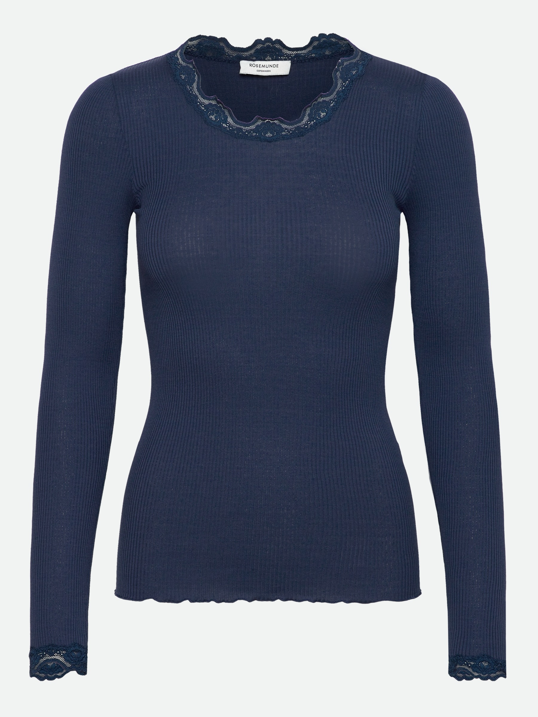 rosemunde Longsleeve "Babette silk shirt" Langarm, mit Spitze, feminin, beq günstig online kaufen