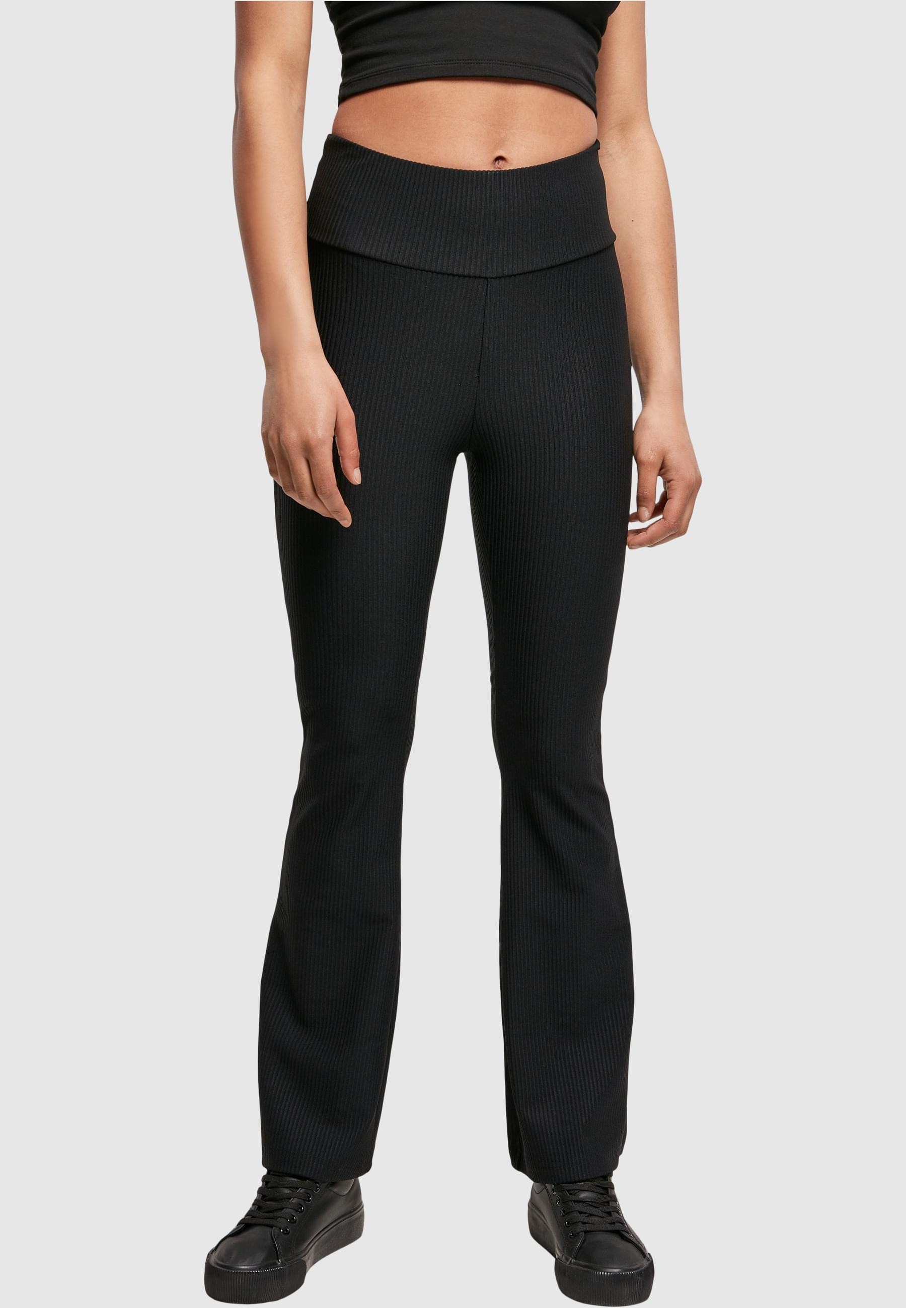 URBAN CLASSICS Leggings »Urban Classics Damen Ladies High Waist Rib Boot Cut Leggings«, (1 tlg.)