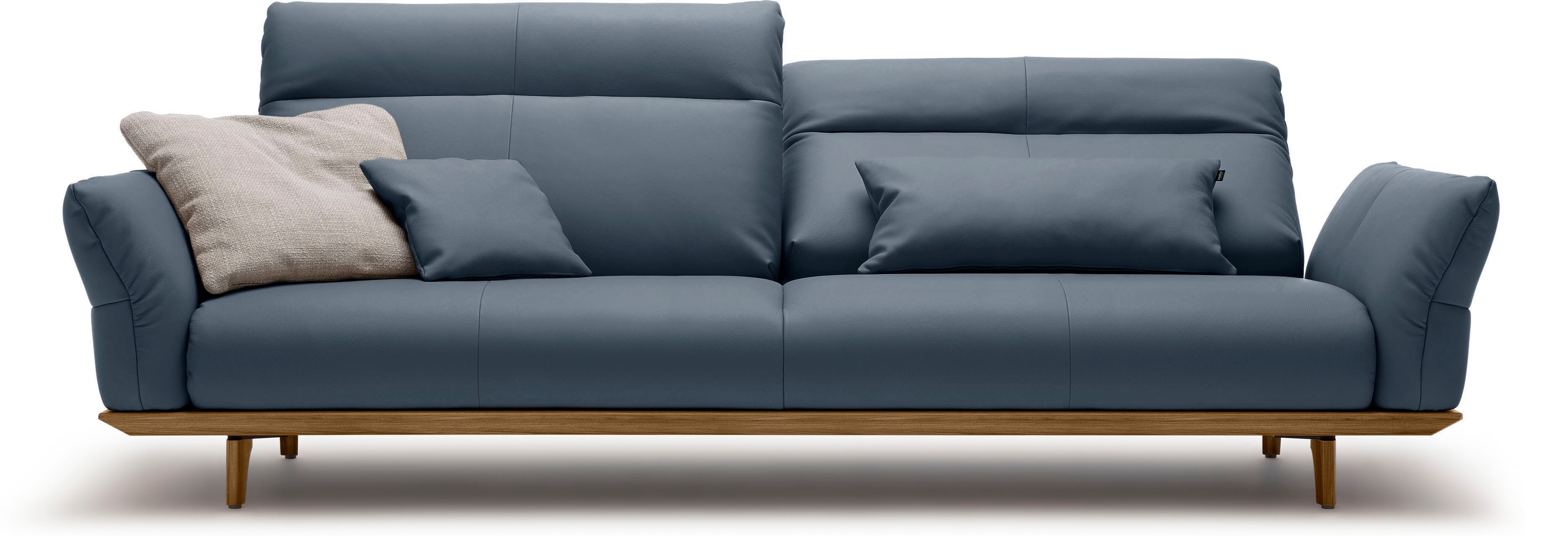 Creation BY ROLF BENZ 4-Sitzer "CR.460 mit verstellbarer Rückenlehne, Designsofa, bequem" Sockel in Nussbaum, Füße Nussbaum, Breite 248 cm