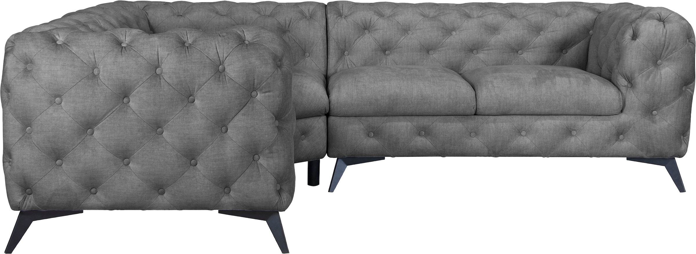 Home affaire Chesterfield-Sofa "Ecksofa GLYNIS L-Form mit Wellenunterfederu günstig online kaufen