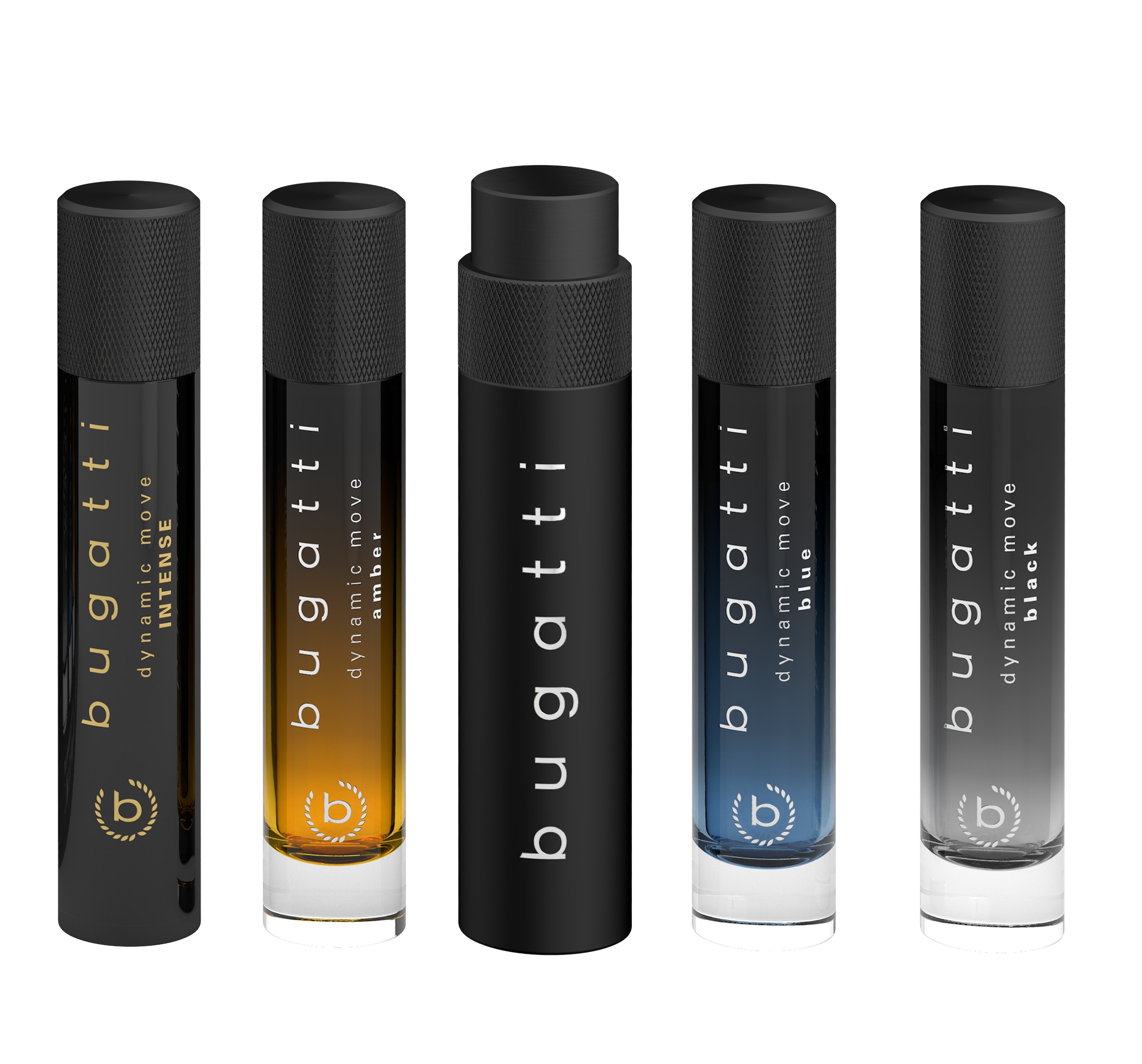 bugatti Duft-Set »BUGATTI DYNAMIC MOVE FOR HIM« Travel & Discovery Set: 1x EDP Intense 15ml,, 4 1x EDT Amber 15ml. 1x EDT Blue 15ml und 1x EDT Black 15ml