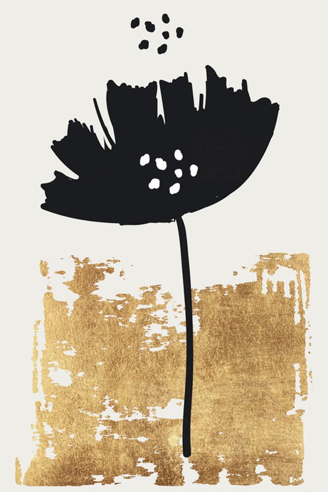 A.S. Création Leinwandbild "Black Poppy - Wandbild Creme Gold Schwarz Keilr günstig online kaufen