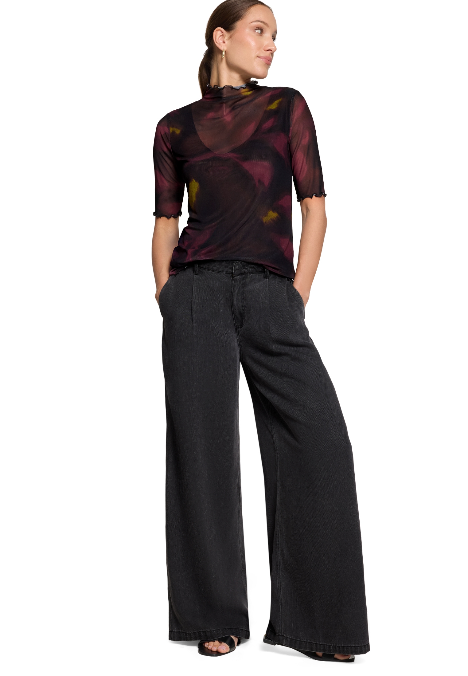 Zero Stoffhose »Damen mit weitem Bein«  Schnallen