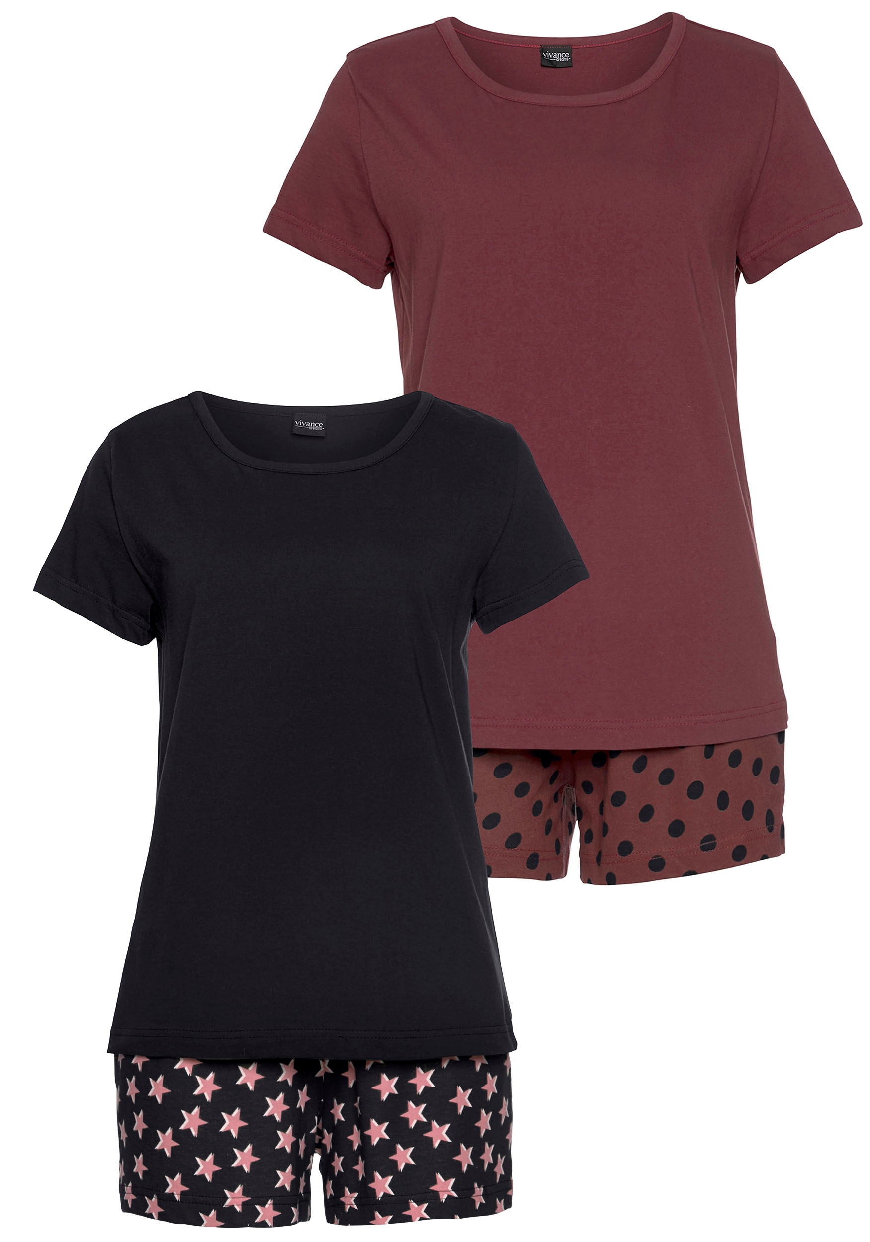Vivance Dreams Shorty 2er Pack, 4 tlg. mit Sternedruck günstig online kaufen