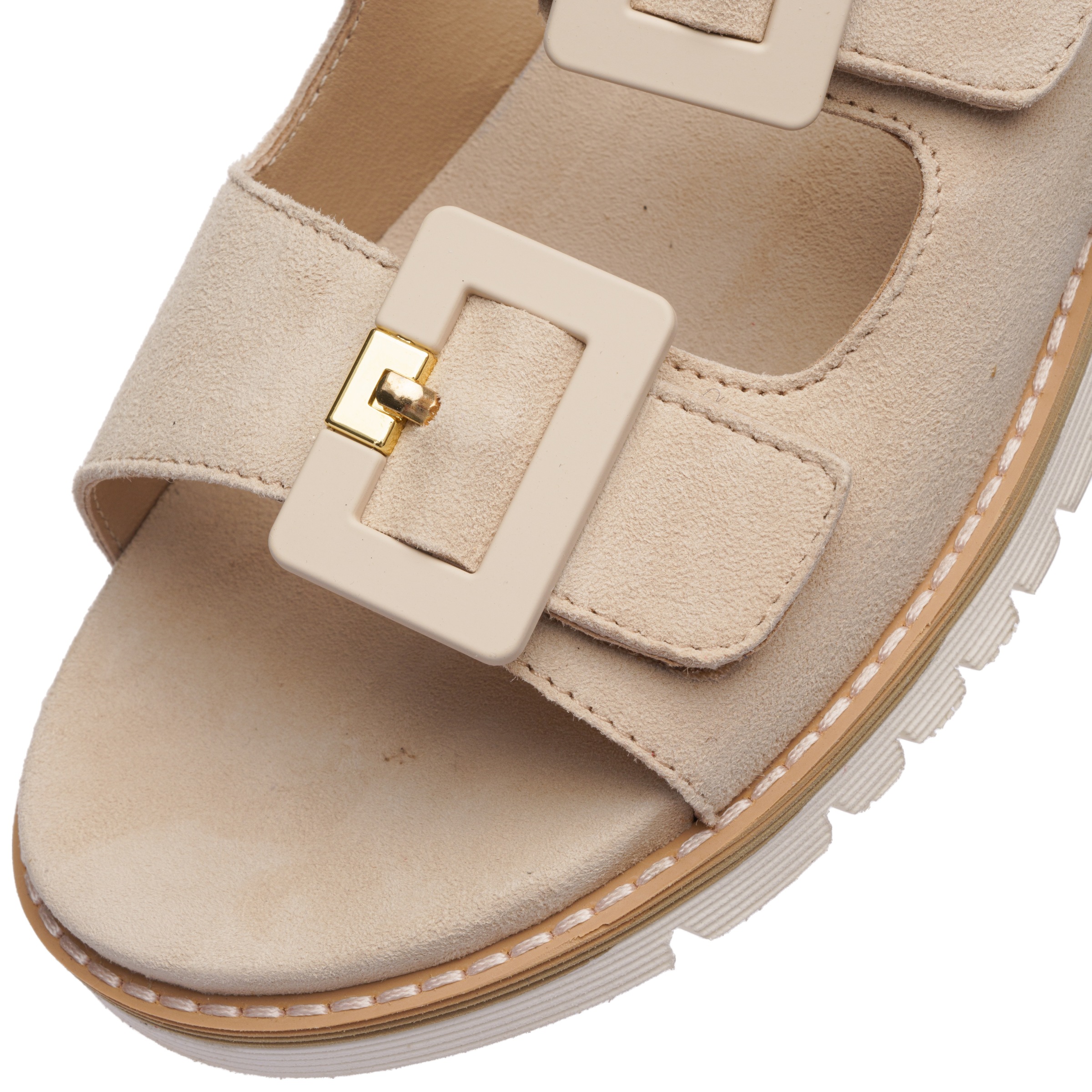 Pantolette ARA "KENT", Damen, Gr. 39, hellbeige, Ziegenveloursleder, unifarben, Schuhe Pantolette, Schlupfschuh, Hausschuh, Bequemschuh in Komfortweite G (= weit) 6