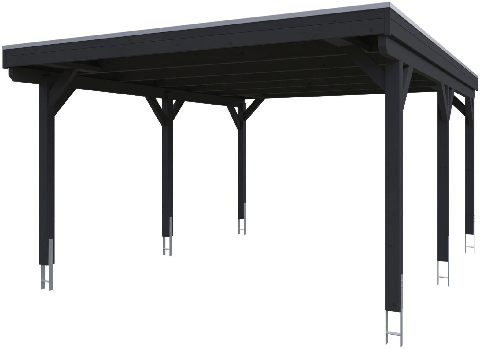 Skanholz Einzelcarport "Grunewald" Massivholz 395 cm Anthrazit