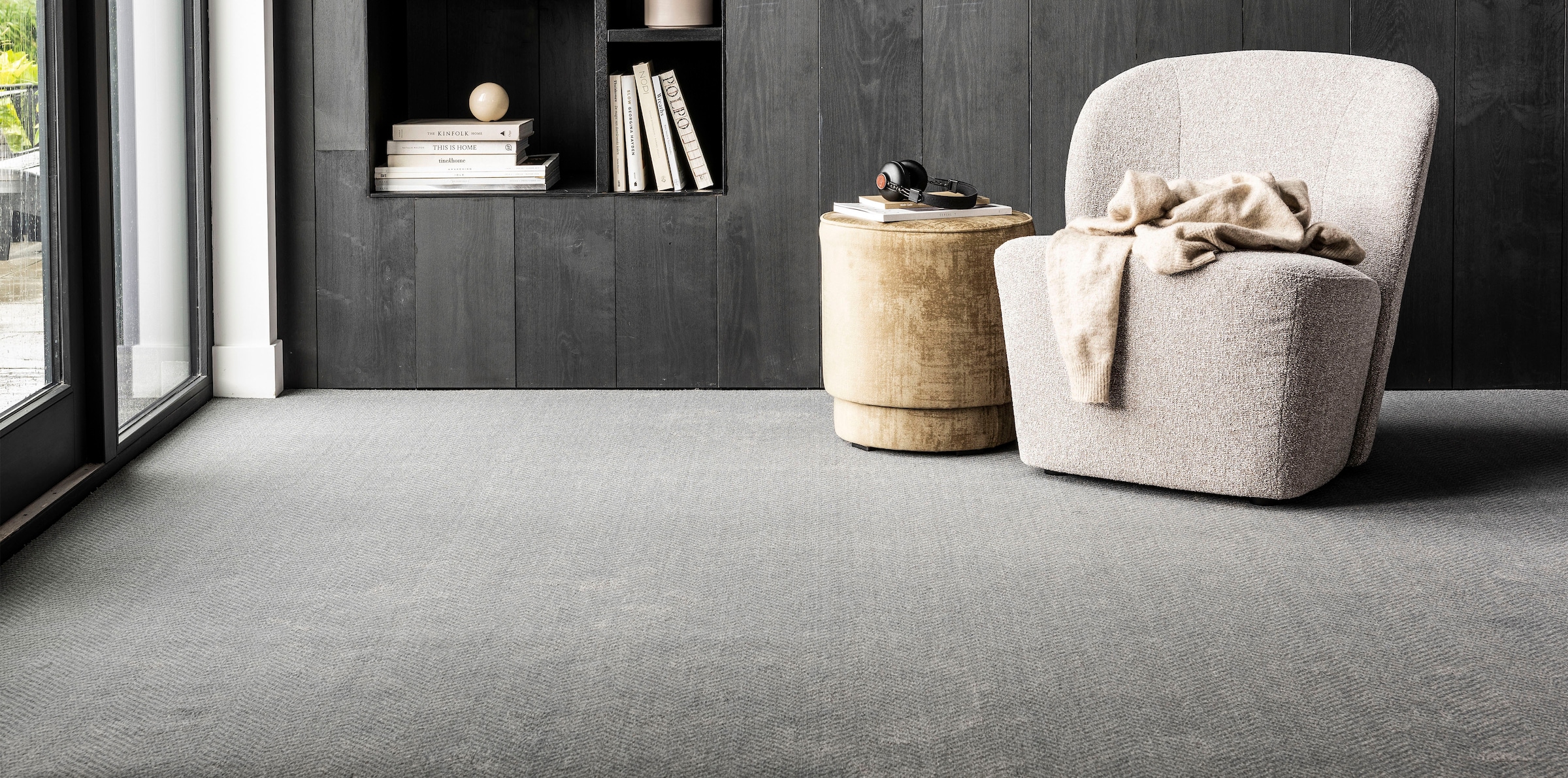 WOOOD Loungesessel »Lofty mit Bouclé-Bezug und Hartholzrahmen B 68 x T 72 x H 75 cm« Hohe Verschleißfestigkeit, Sitzhöhe 42 cm, separates Rückenkissen