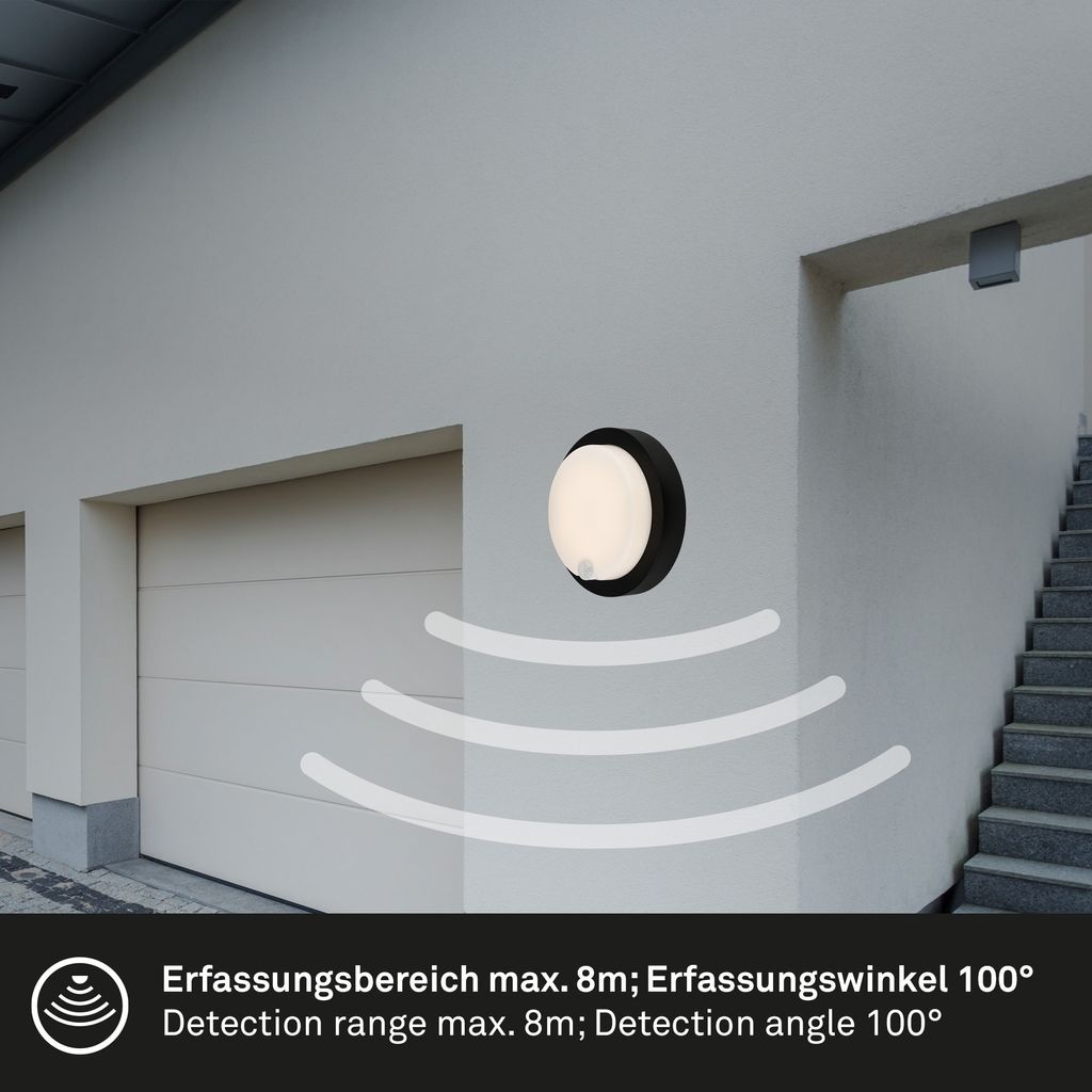 Briloner Leuchten Außen-Wandleuchte »Akku LED Außenwandleuchte mit Bewegungsmelder, Kunststoff, schwarz«