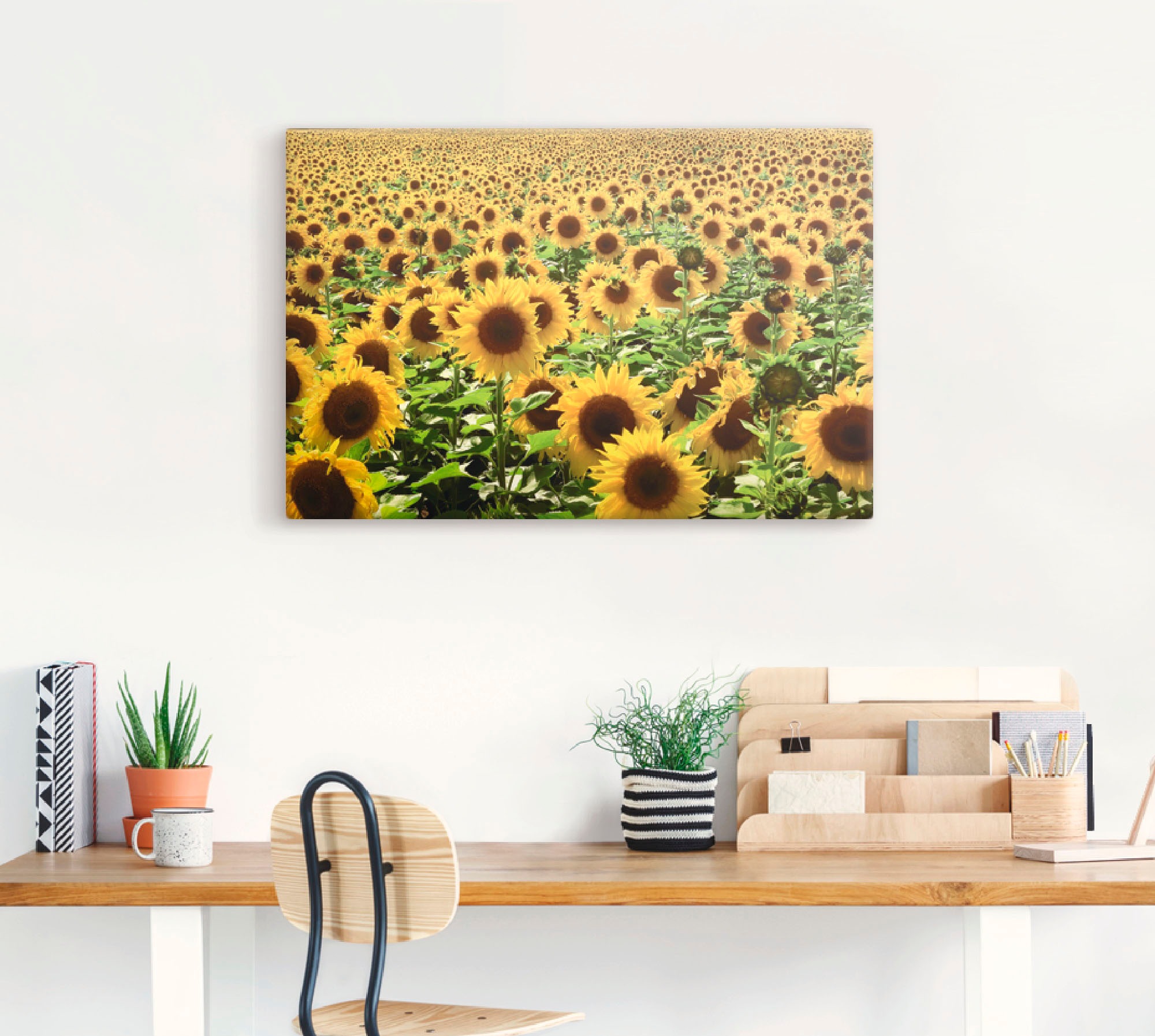 Artland Wandbild "Sonnenblumenfeld" Blumen 1 Stk. tlg. als Alubild, Leinwan günstig online kaufen