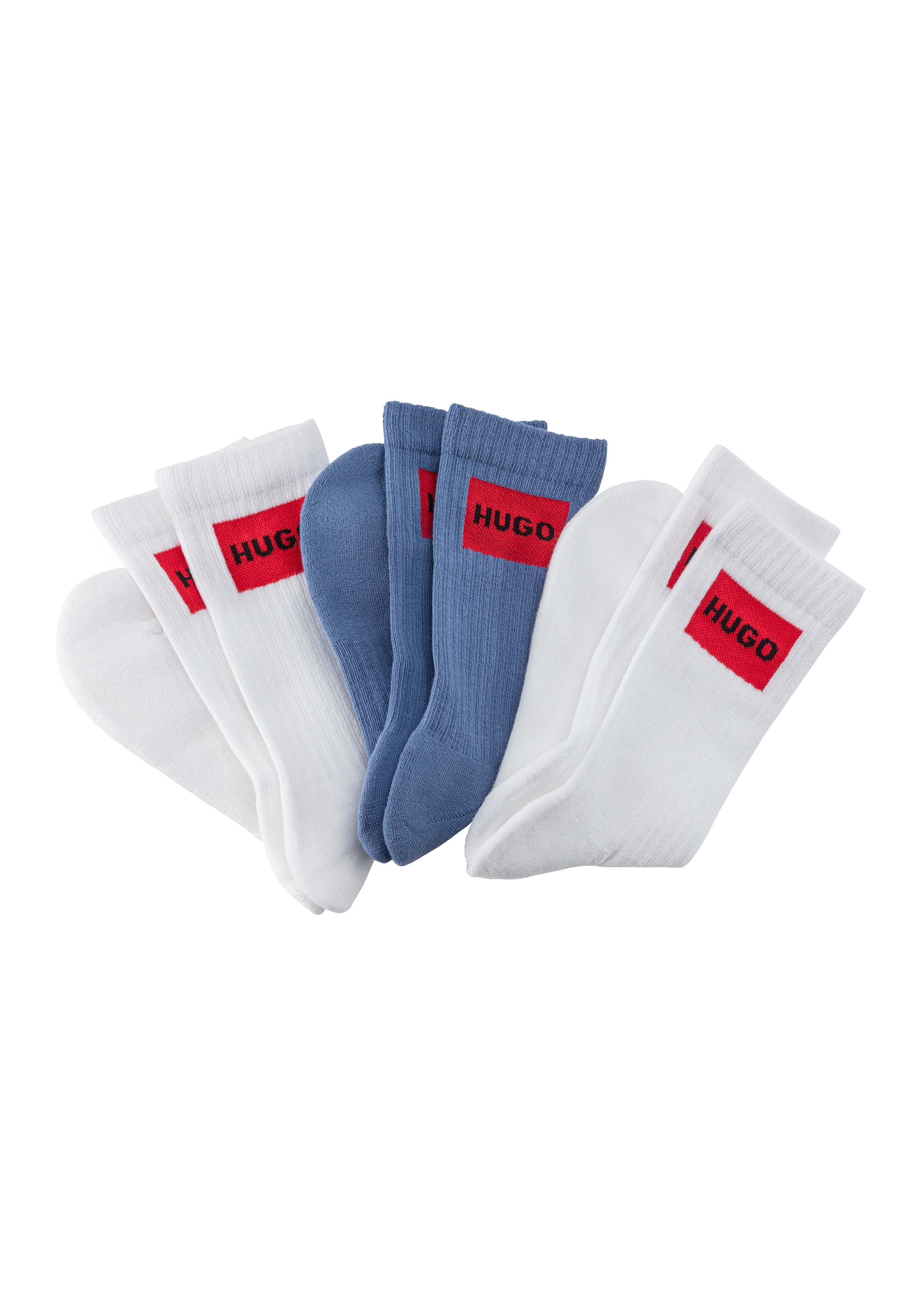 HUGO Underwear Freizeitsocken "3P QS RIB LABEL", (Packung, 3 Paar, 3er), mi günstig online kaufen