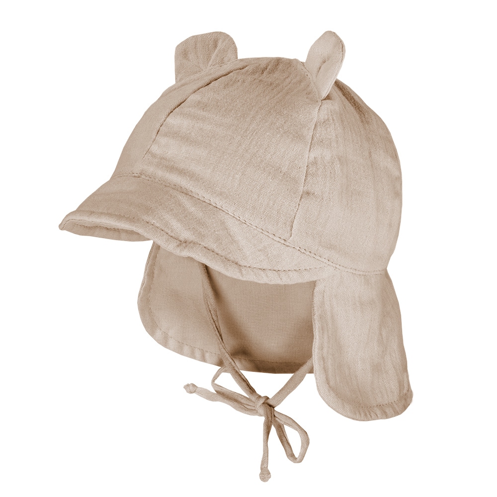 MAXIMO Baby Schirmmützebeigemeliert, Gr. 39, Web, Baumwolle, Mützen, mit Nackenschutz und Öhrchen