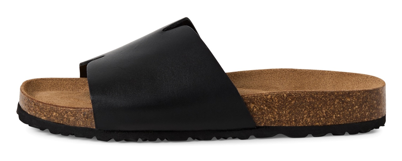 Tamaris Pantolette, Sommerschuh, Flats, Schlupfschuh mit breiter Bandage