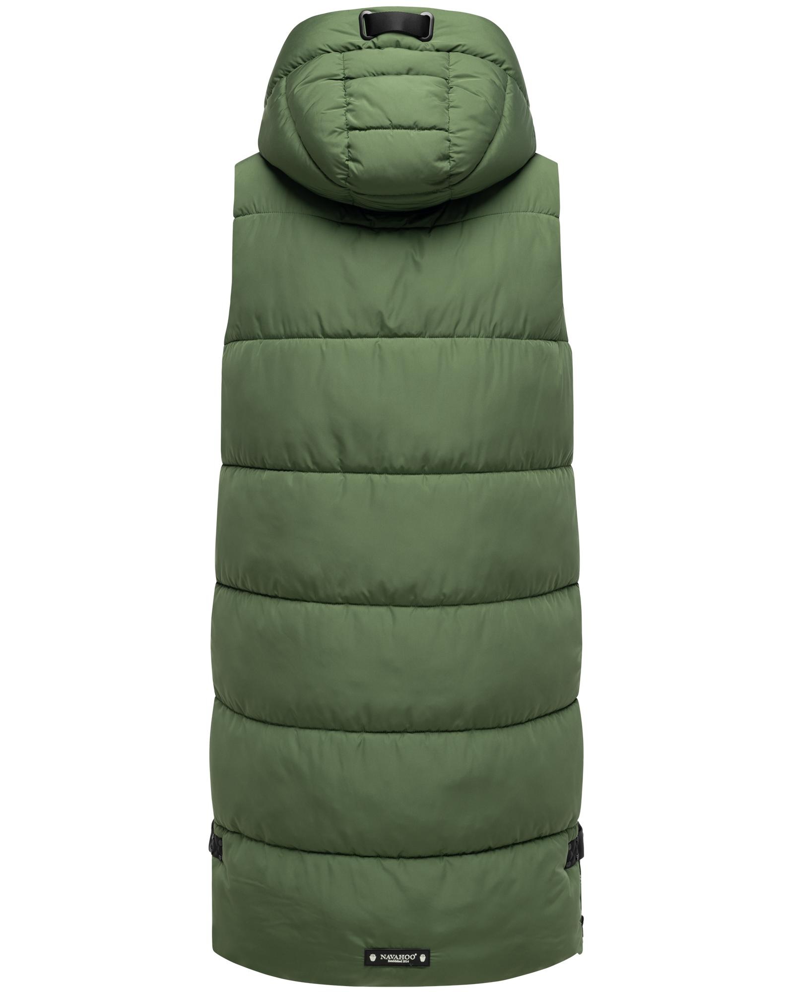 Navahoo Steppweste »Schnuffelchen«, (1 tlg.), warme Damen Outdoor-Weste lang mit Kapuze