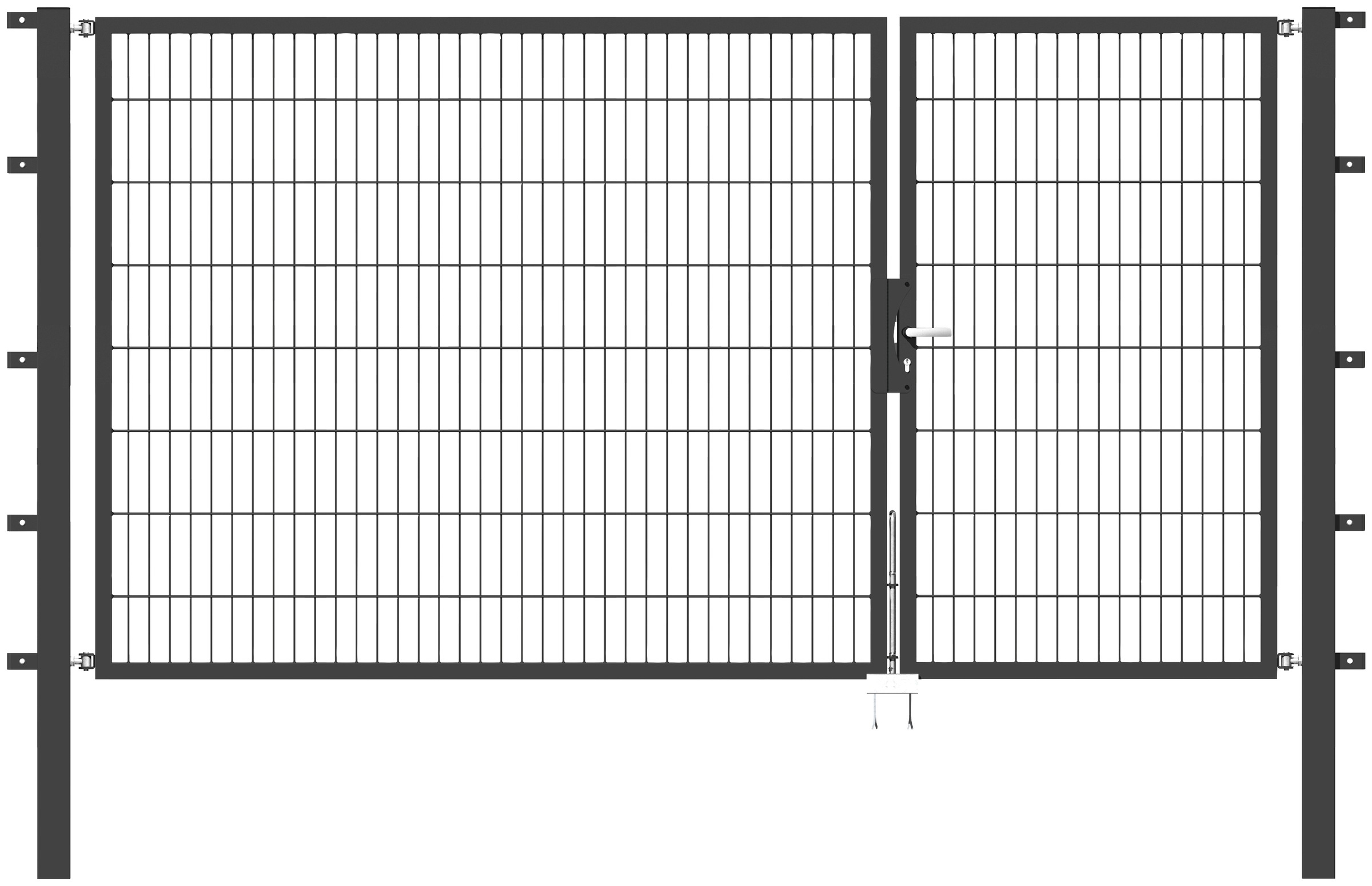 Alberts Zaundoppeltür, 300 cm Breite (100 + 200 cm), in versch. Höhen