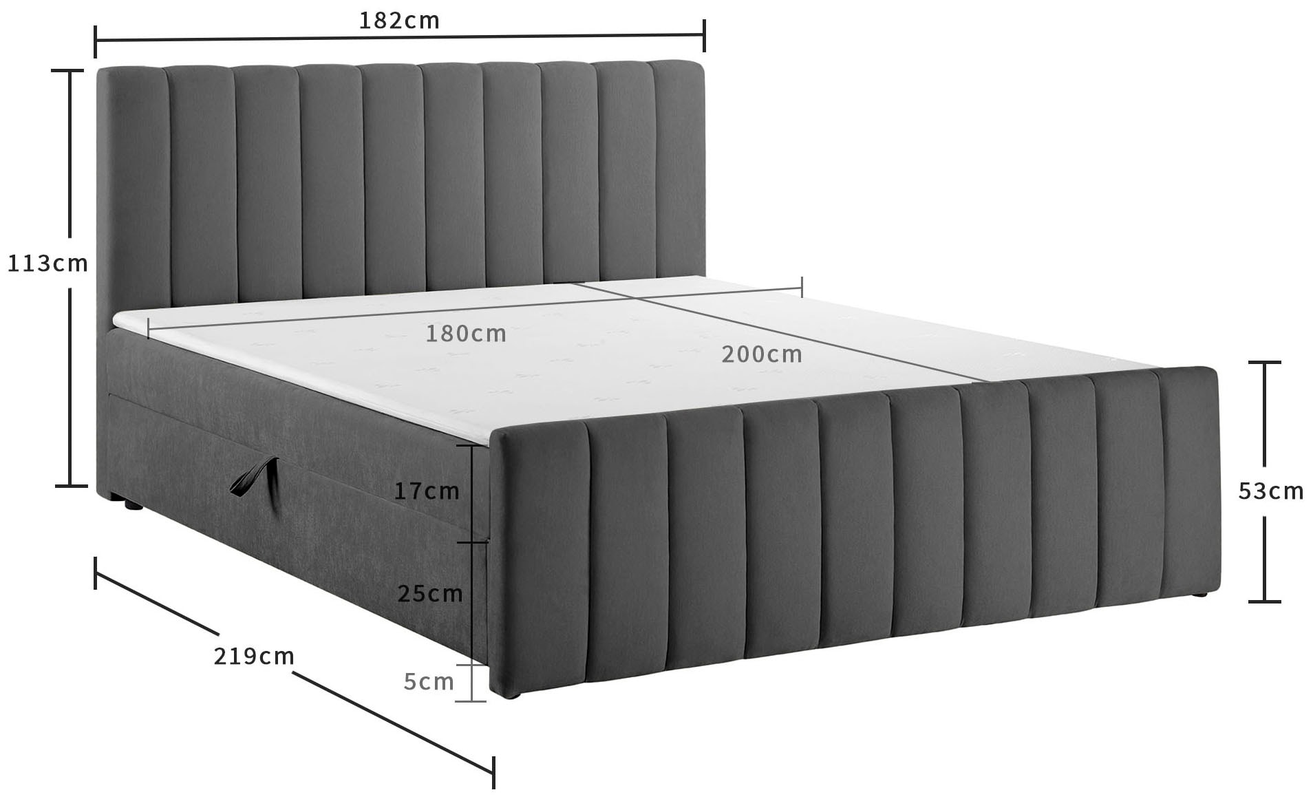 OTTO home Boxbett »Yanna inkl. Bettkasten und Topper, Liegefläche 180x200cm« erhältlich in der Größe 180x200 cm