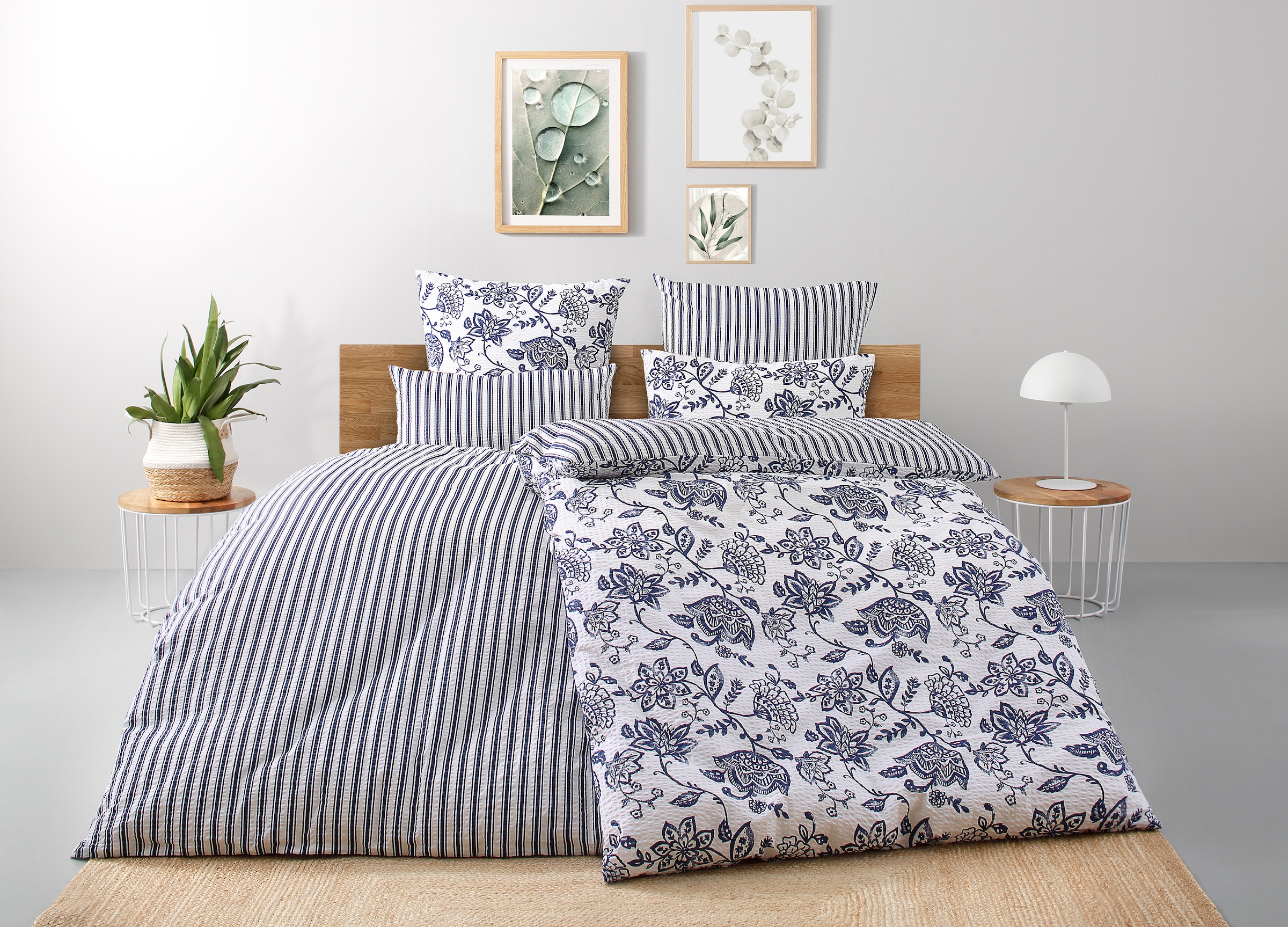 OTTO home Bettwäsche "Nordby" 2 Bettwäsche aus Baumwolle, skandinavisches Design, ab Größe 135x200 cm