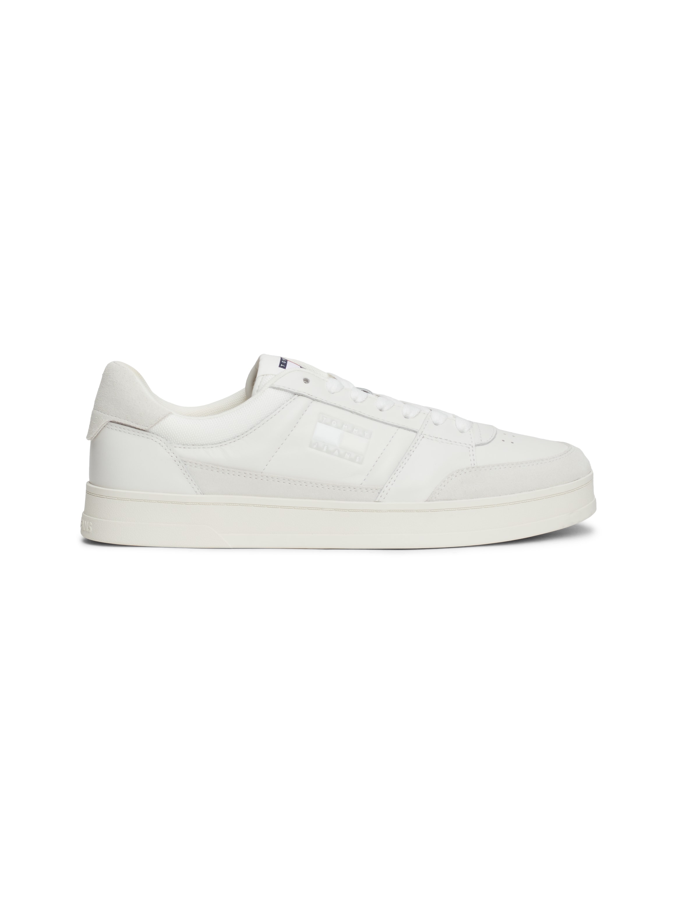 Tommy Jeans Plateausneaker »THE GREENWICH MIX MEDIA«, Freitzeitschuh, Schnürschuh, Halbschuh mit Logoflagge