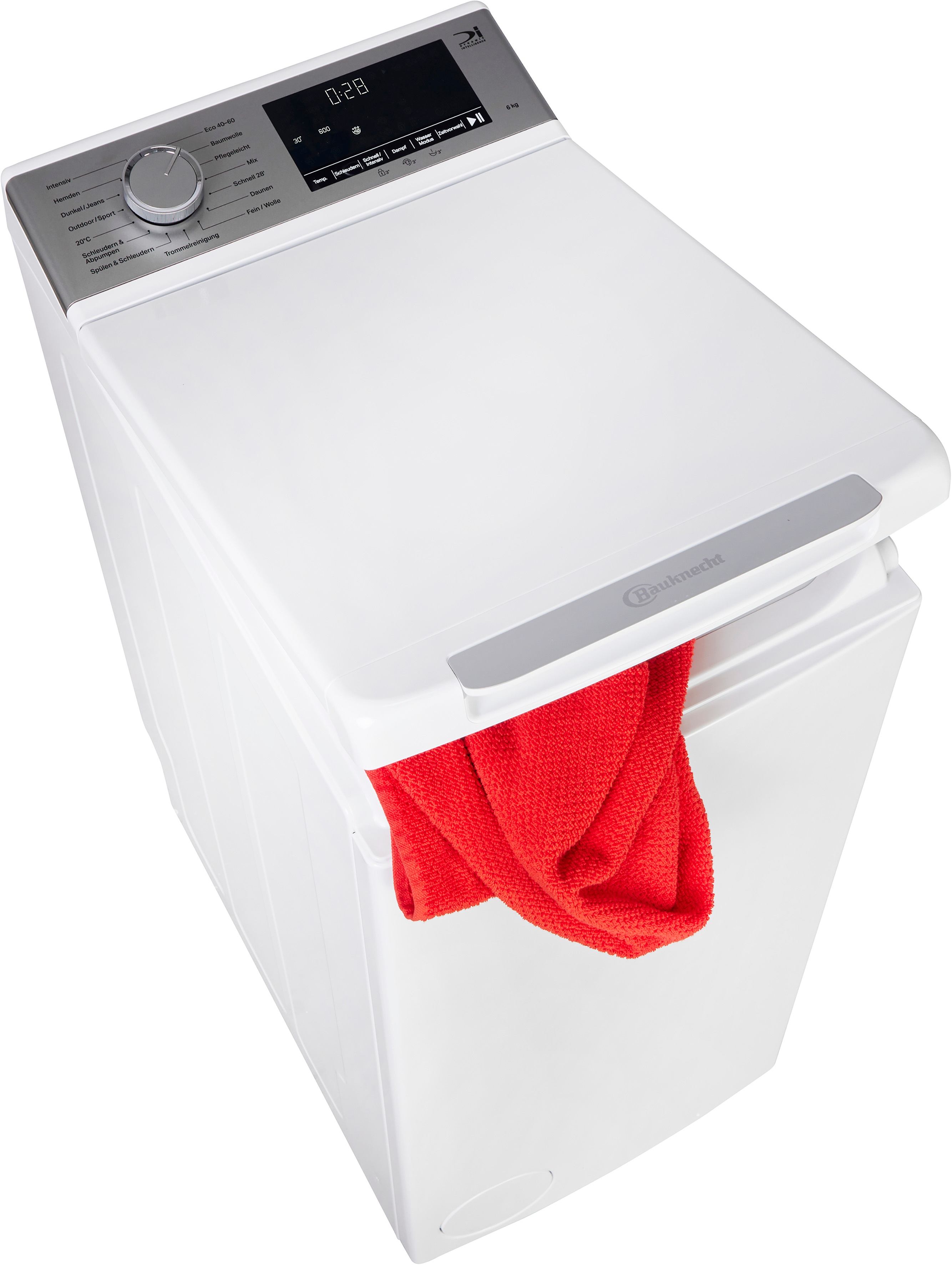 BAUKNECHT Waschmaschine Toplader "TBK Super Eco 6B S FF" 6 kg 1200 U/min FreshFinish - hemmt Gerüche und Knitterfalten mit Hilfe von Dampf