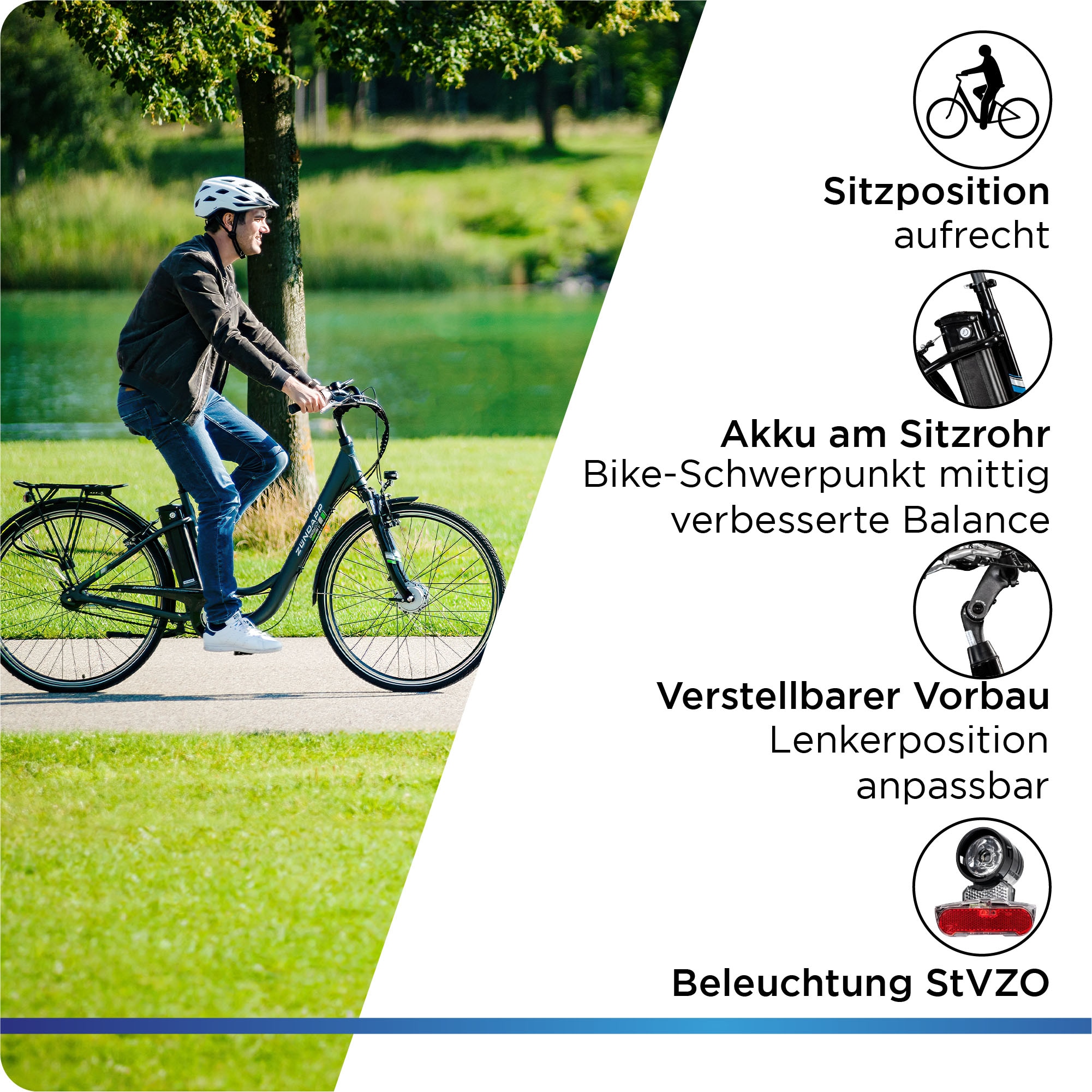 Zündapp E-Bike »Green 3.7«, 7 Gang, Frontmotor 250 W, Pedelec, Elektrofahrrad für Damen u. Herren