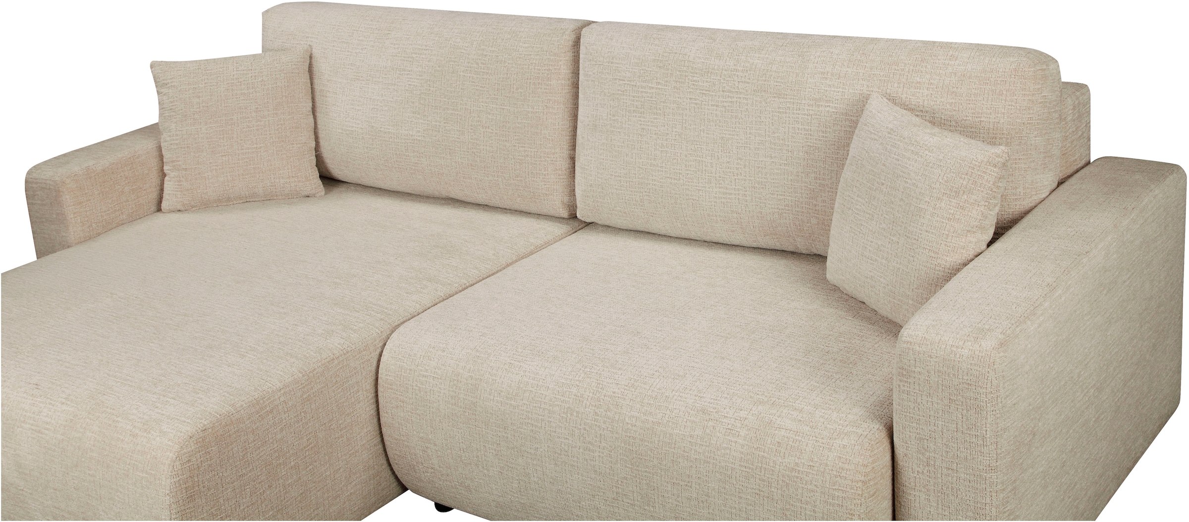 OTTO home Ecksofa »TILLIE L-Form, 229 cm - OTTO. Verlässliche Qualität.« Schlaffunktion (132/194), Bettkasten, Struktur-Bezug