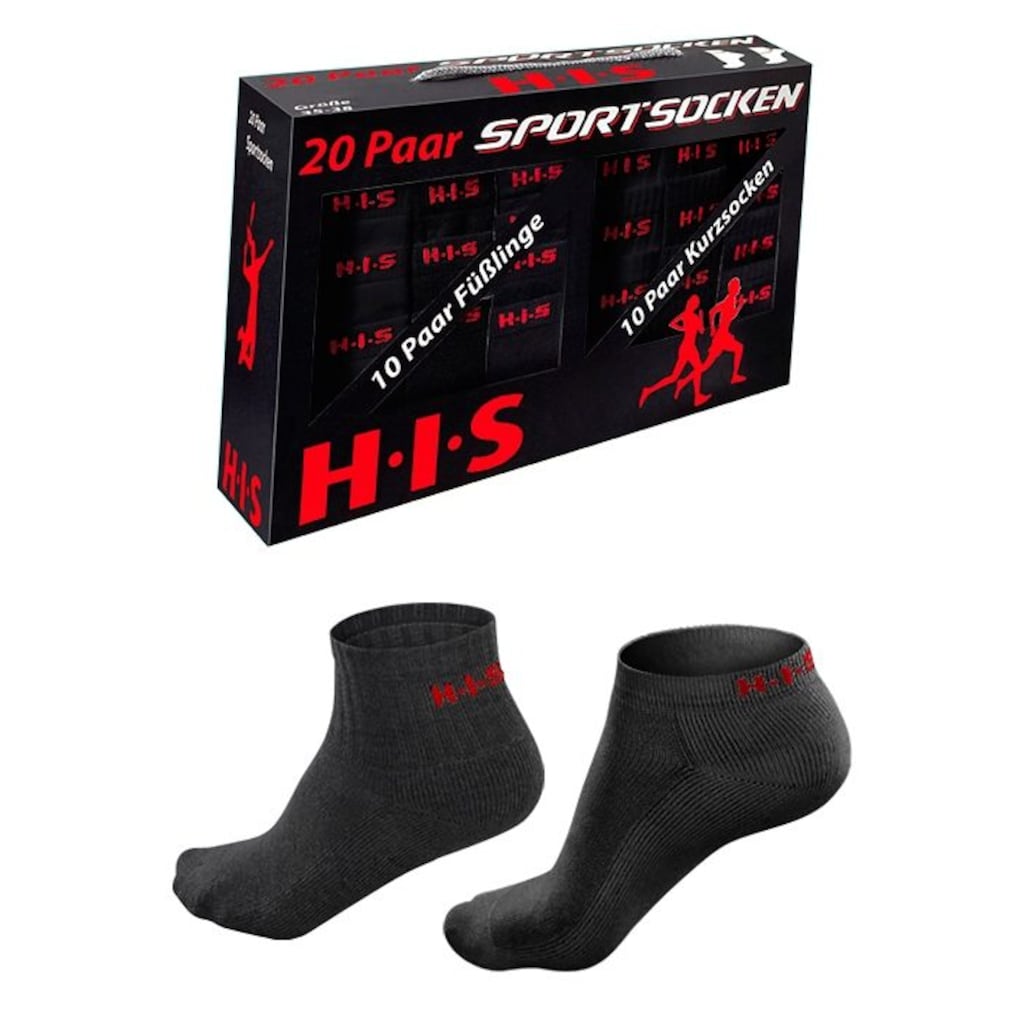 H.I.S Kurzsocken, (Set, 20 Paar)