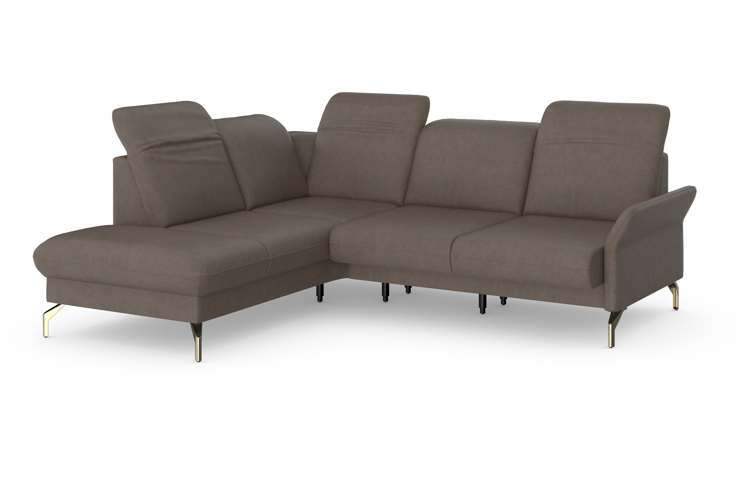 sit&more Ecksofa »Fashion L-Form«, wahlweise mit Kopfteilverstellung, Vorziehsitz, motorisch, Nickelfüße