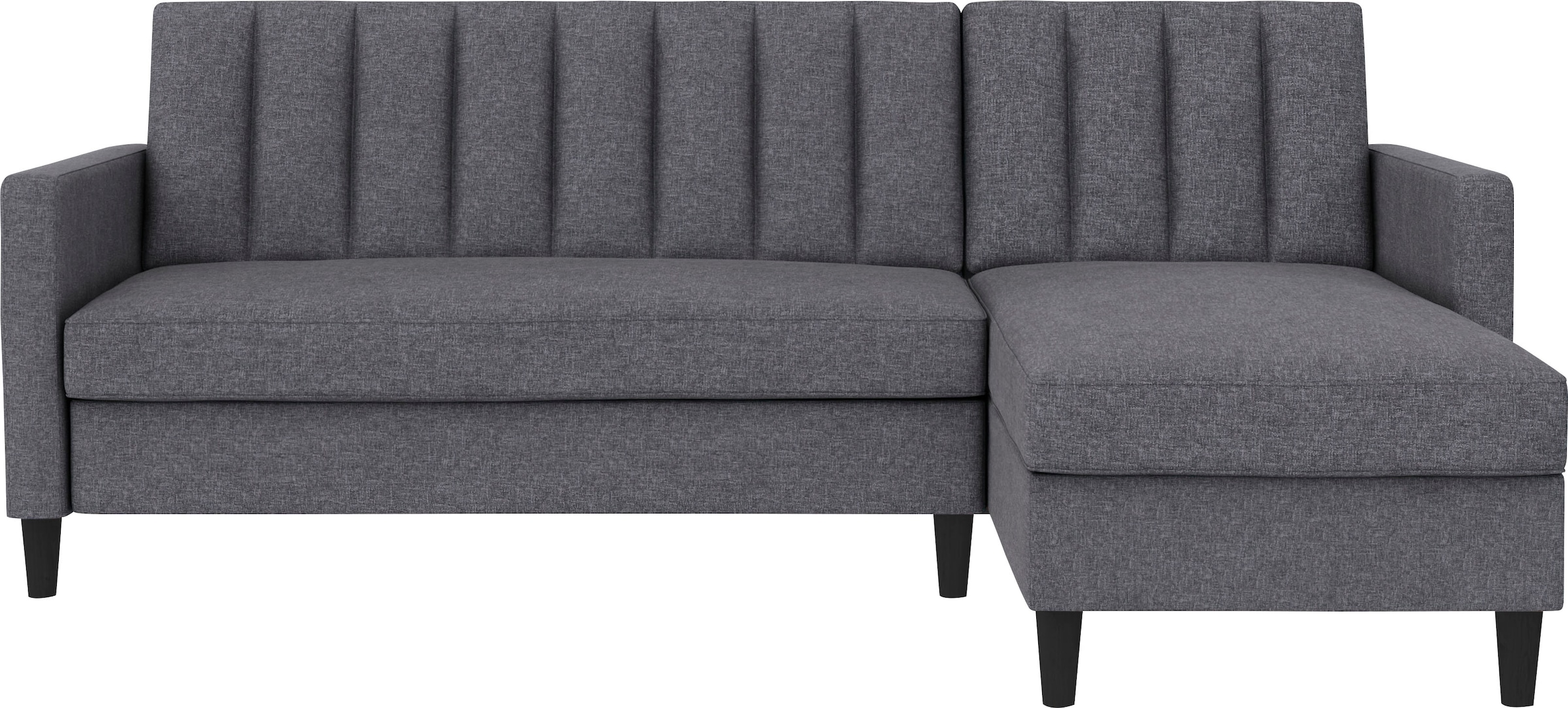 Dorel Home Ecksofa mit Schlafffunktion, Recamiere mit Stauraum beidseitig montierbar, Rückenlehne 2-teilig und 3-fach verstellbar